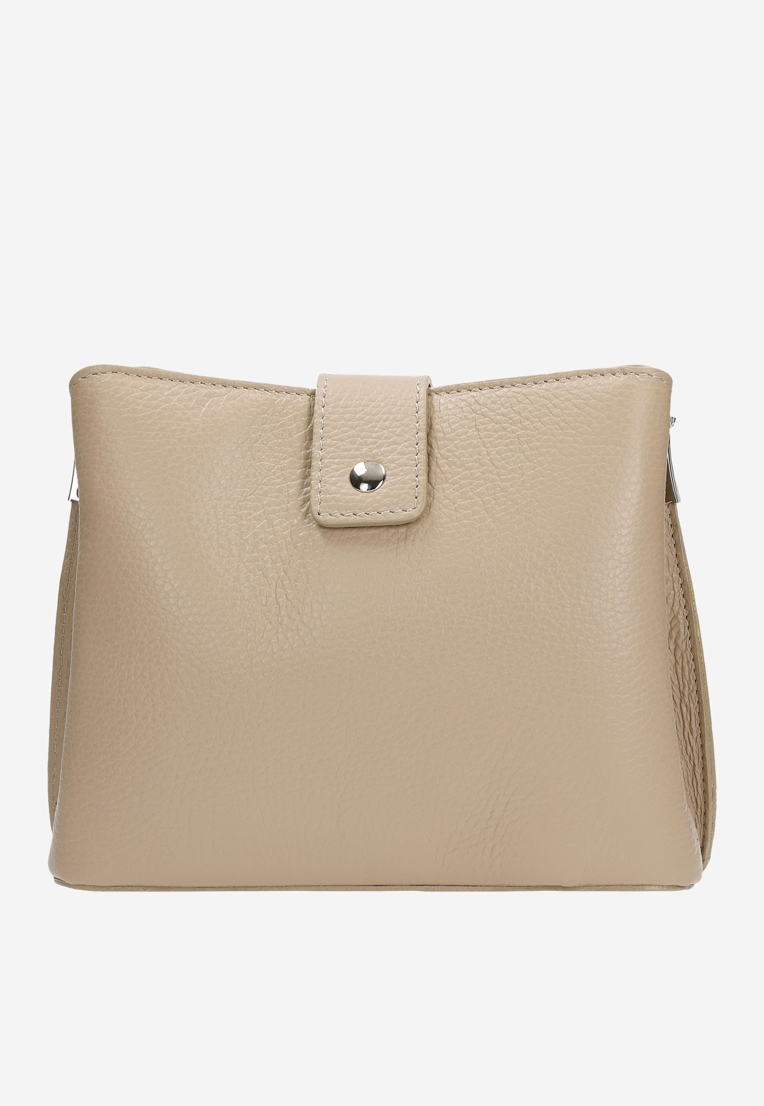 Beżowy kuferek damski ze skóry licowej