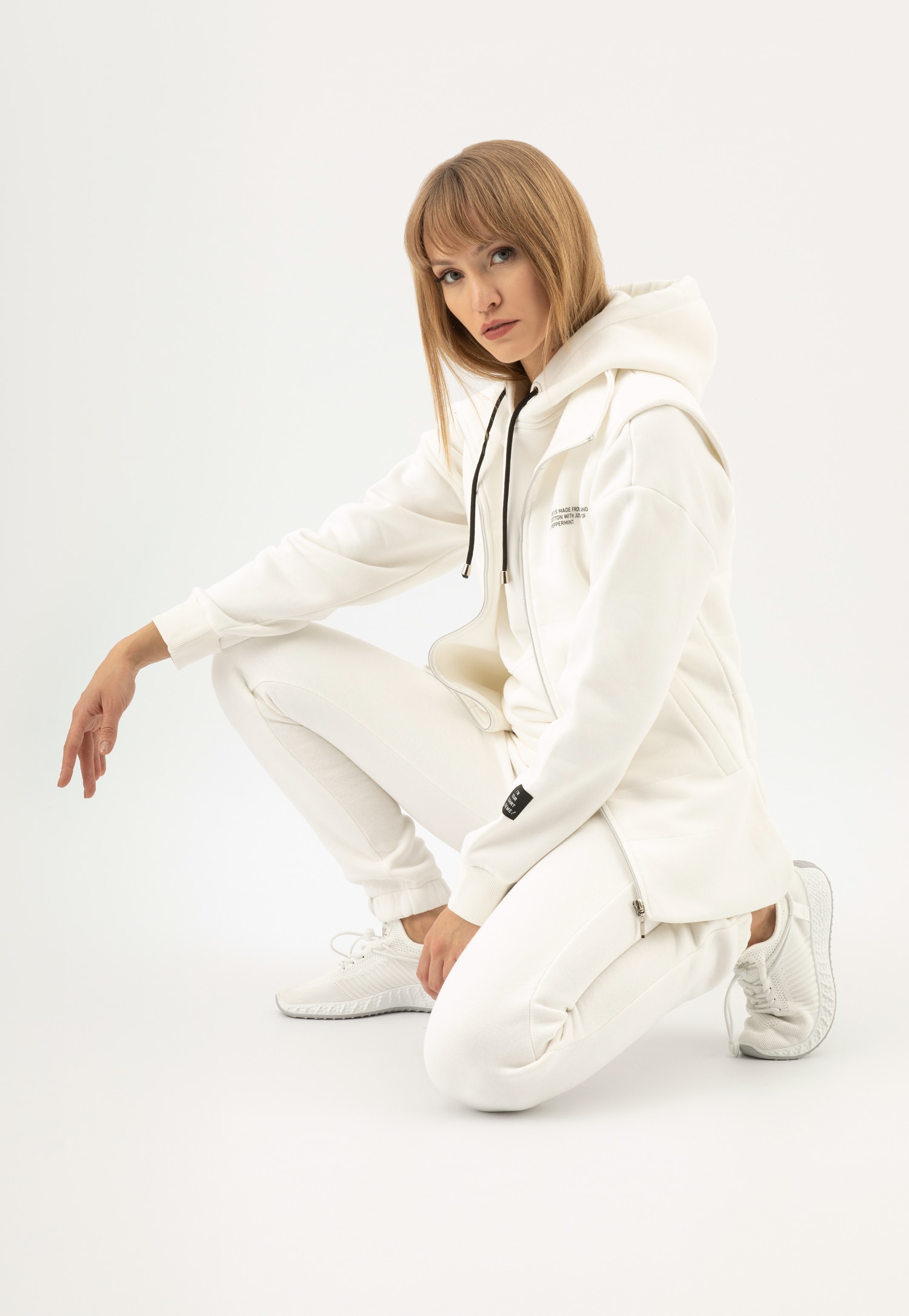 RELAKS dresowa kamizelka damska w kolorze beżowym