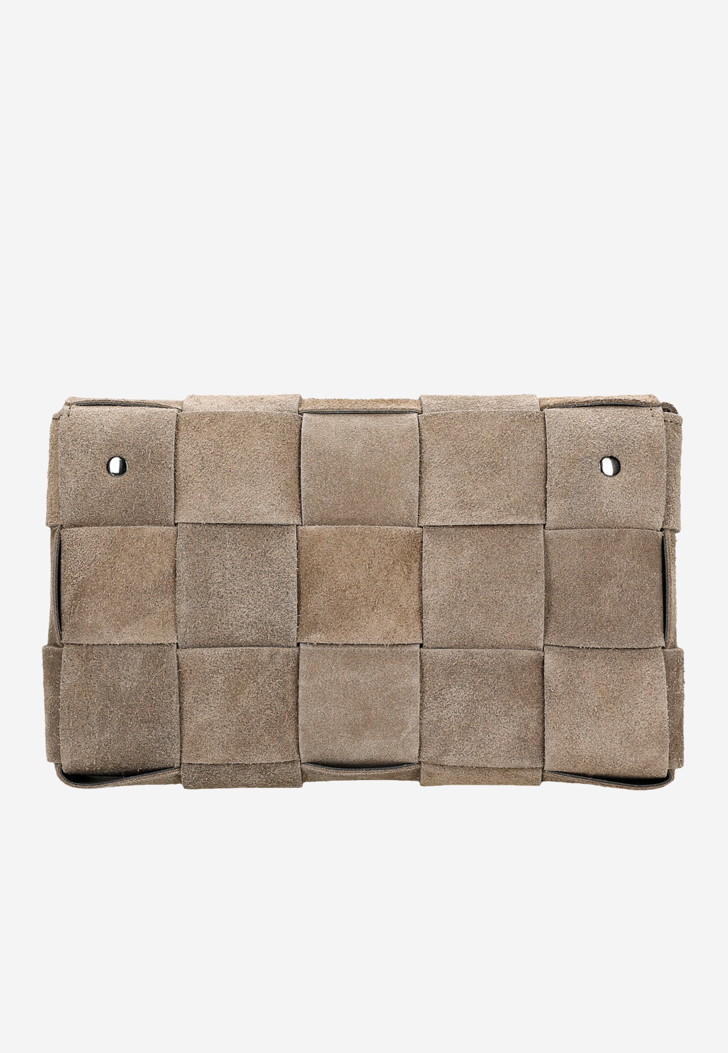 Beżowa przeplatana torebka skórzana