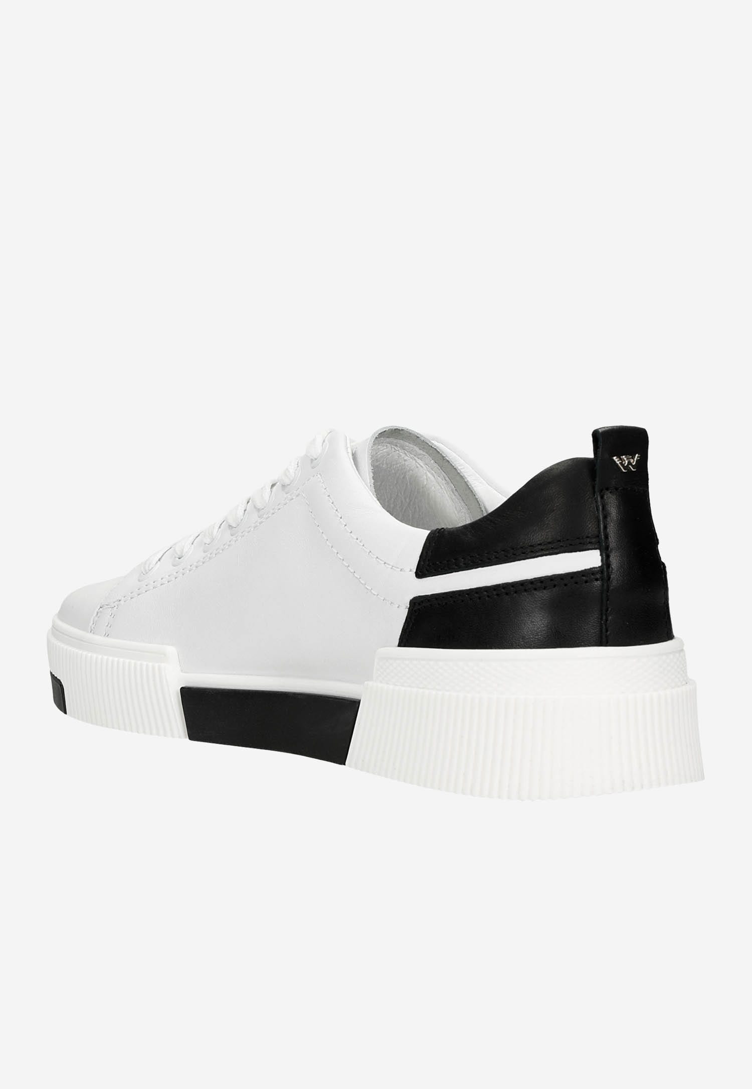 Białe trampki damskie z beżowymi akcentami