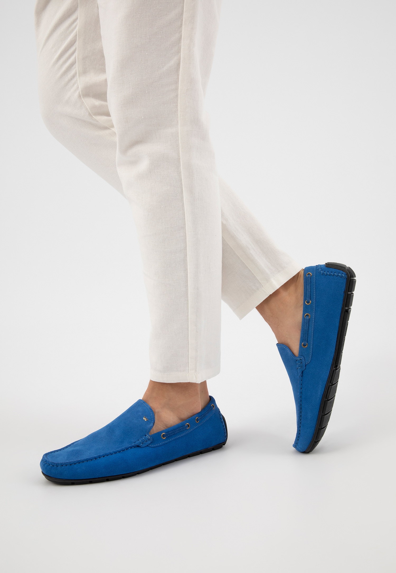 Granatowe klasyczne mokasyny męskie