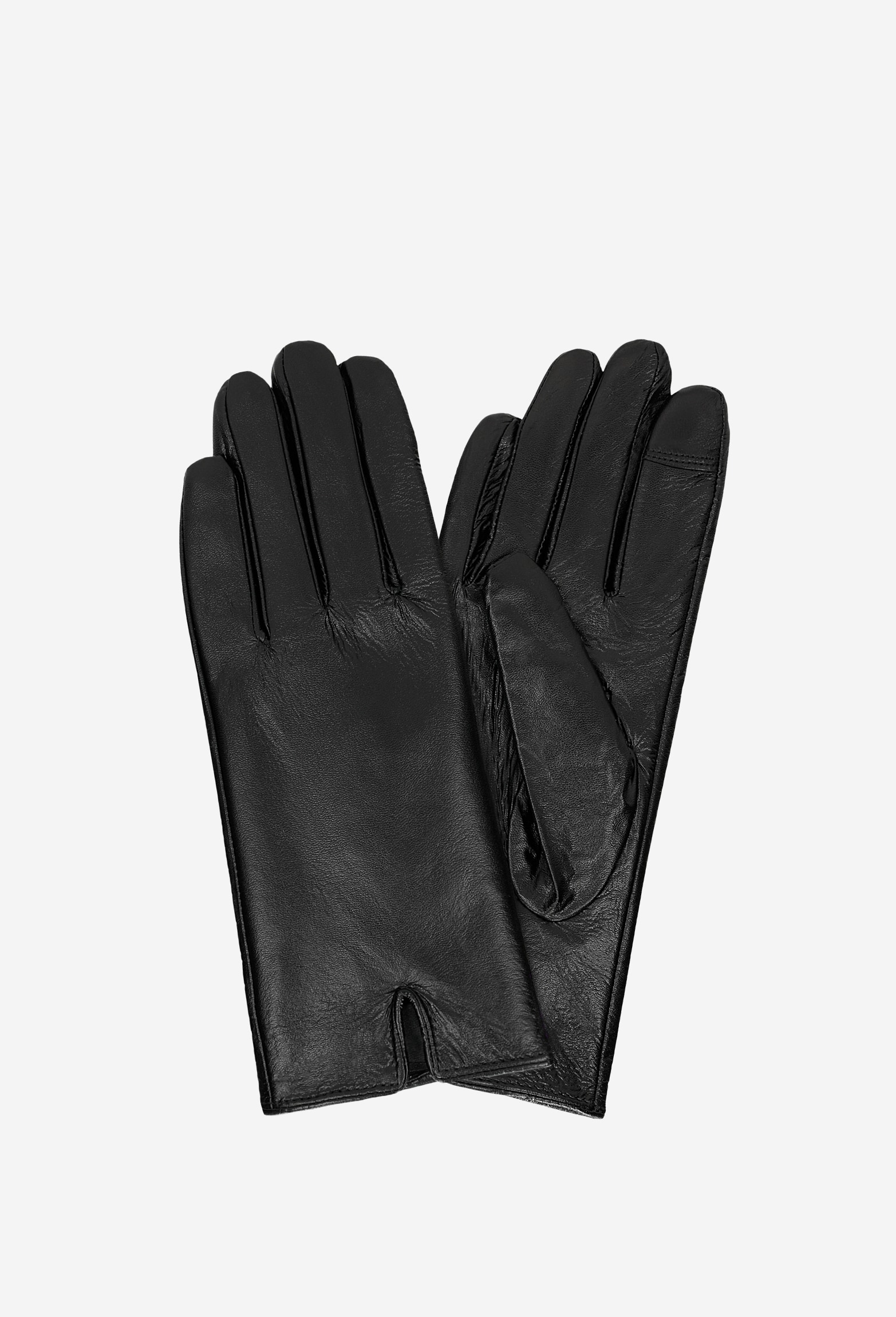 Czarne rękawiczki damskie z dwoiny welurowej