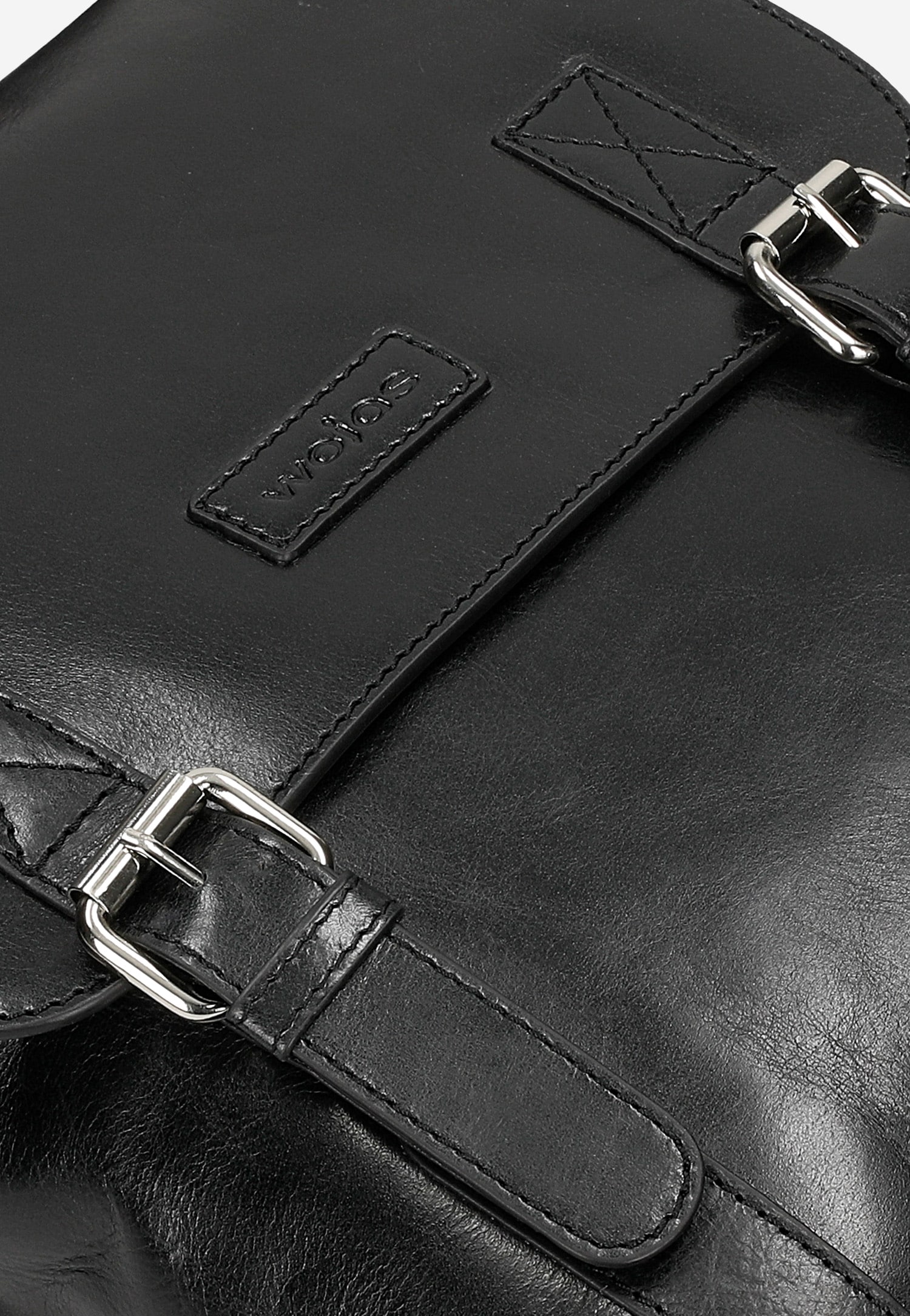 Mała czarna torba męska ze skóry licowej