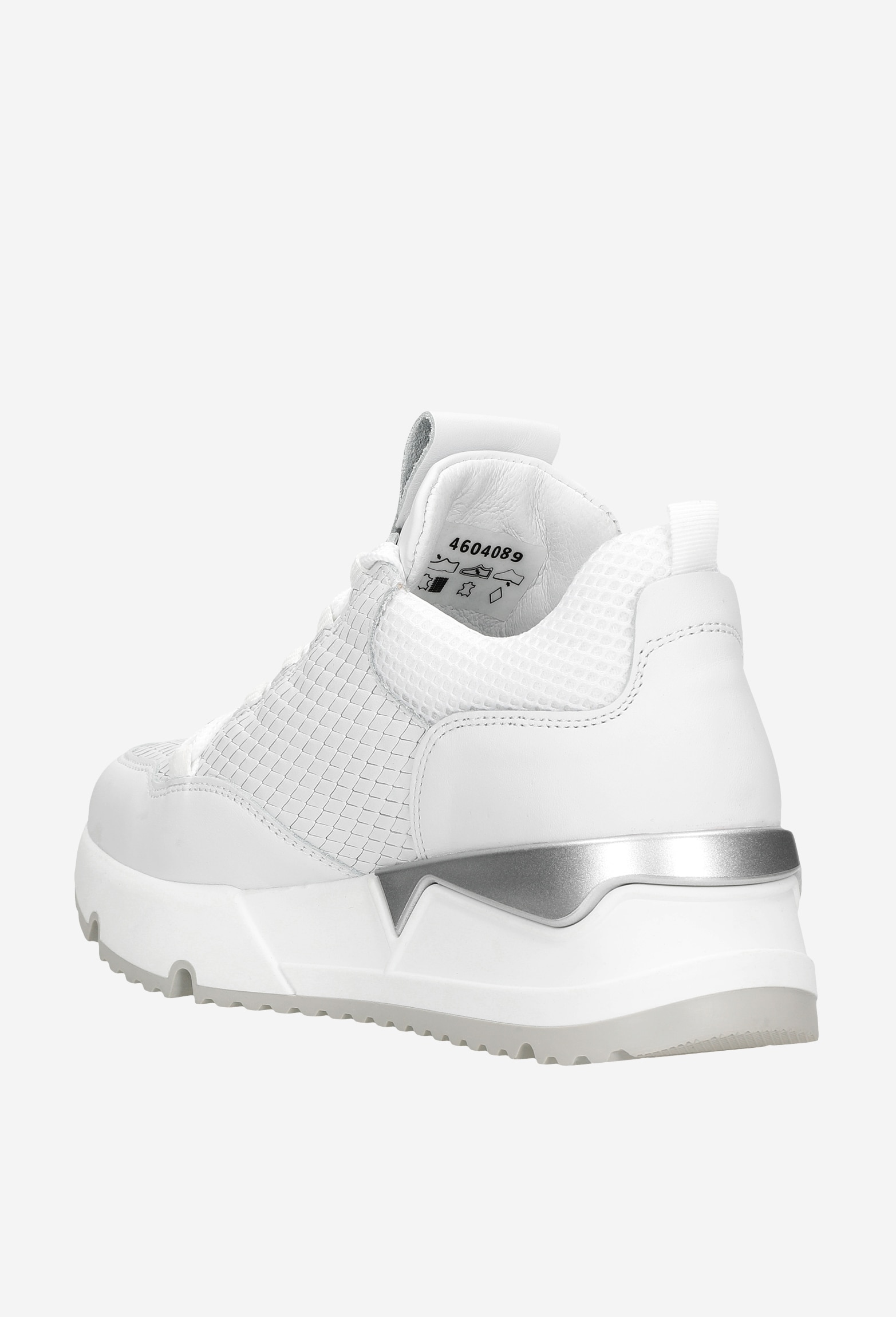 Białe sneakersy damskie ze srebrnymi elementami