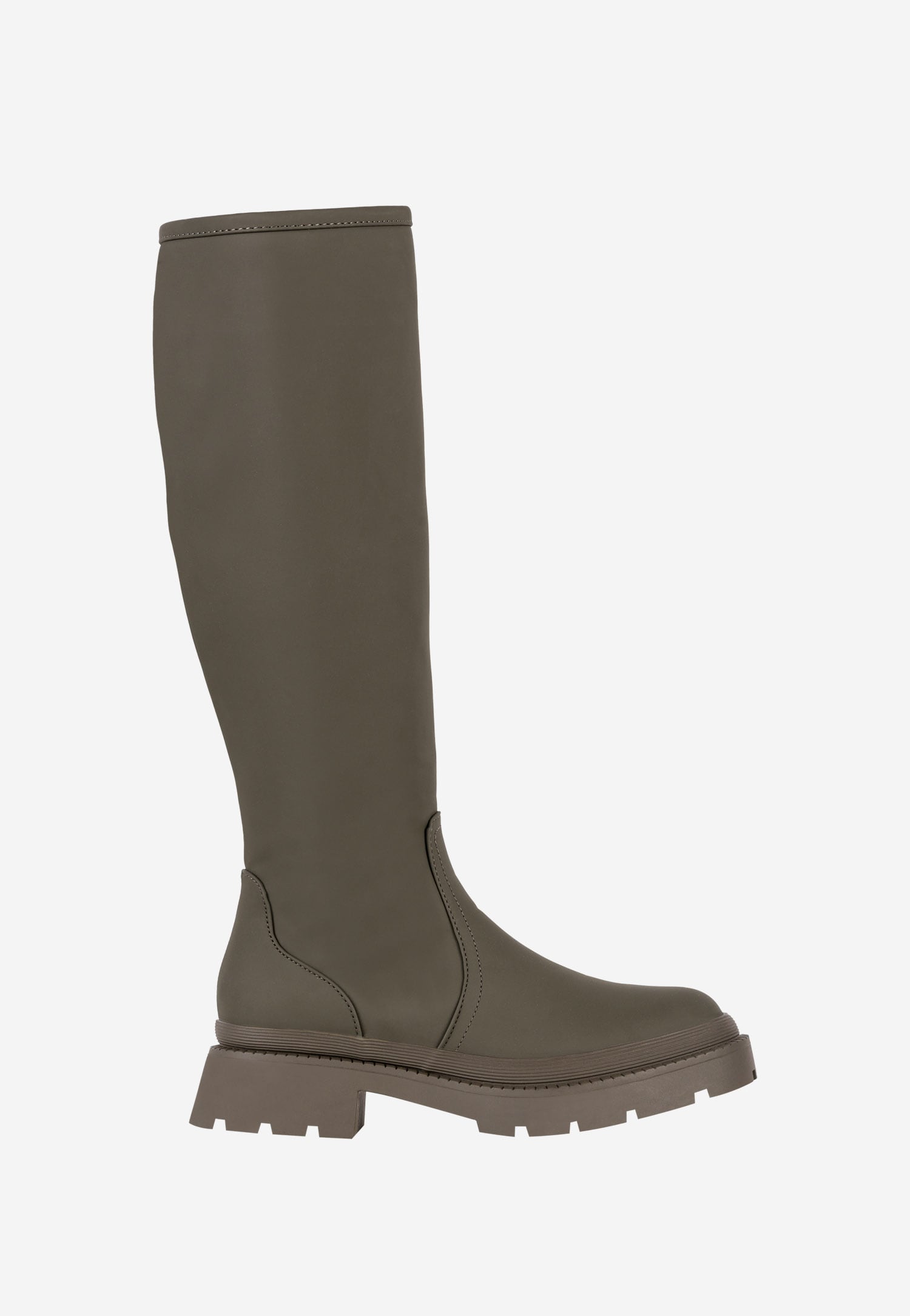 WJS płaskie zielone kozaki damskie