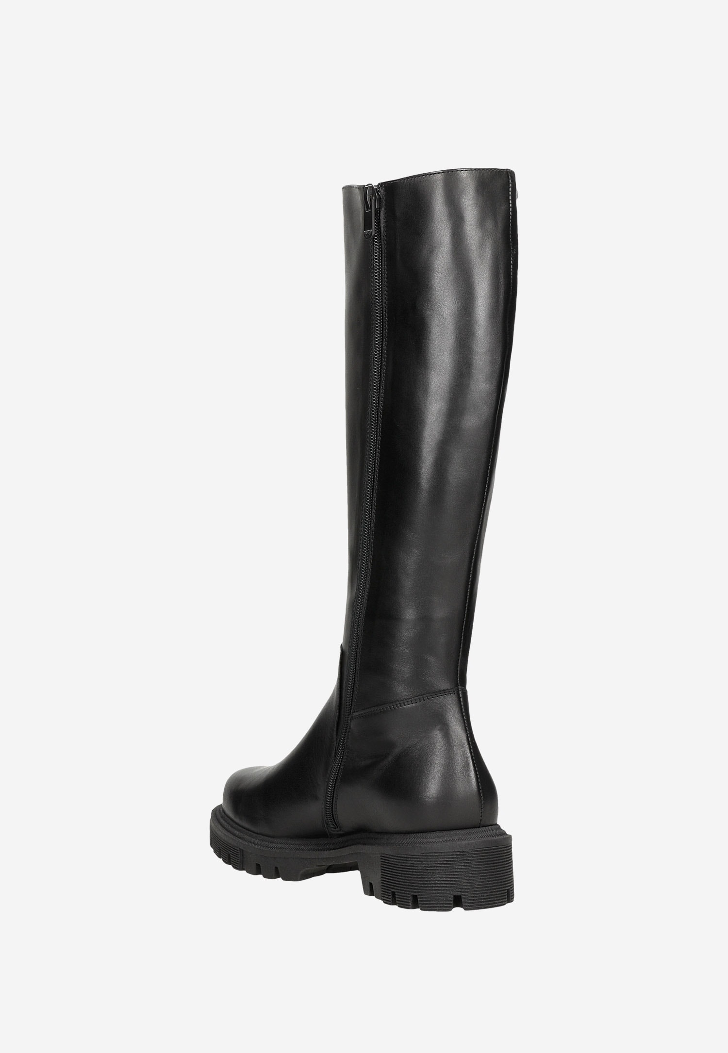 Czarne skórzane kozaki damskie z elastycznymi wstawkami