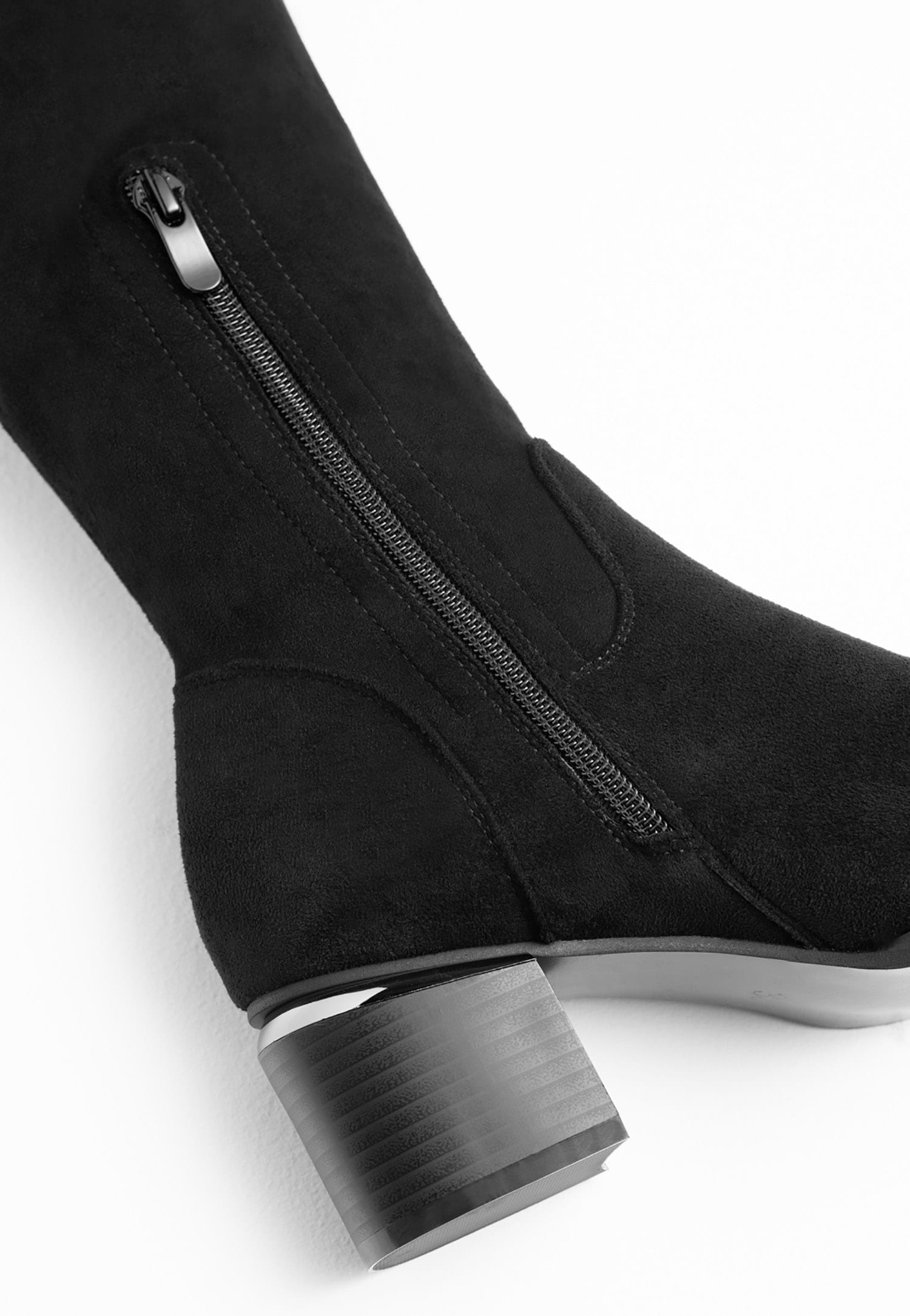 WJS czarne kozaki damskie na słupku