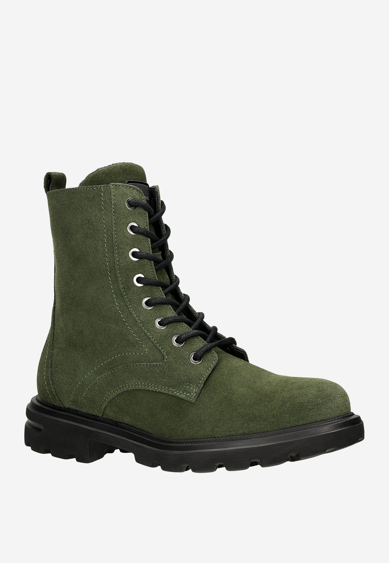 Zielone trzewiki damskie z ociepleniem