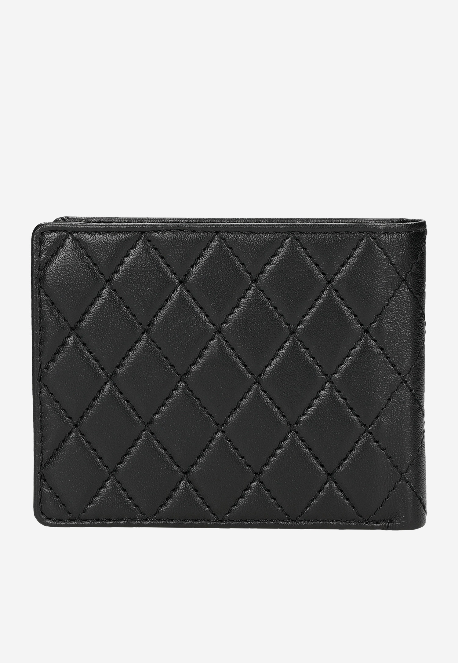 Czarny pikowany portfel męski PREMIUM