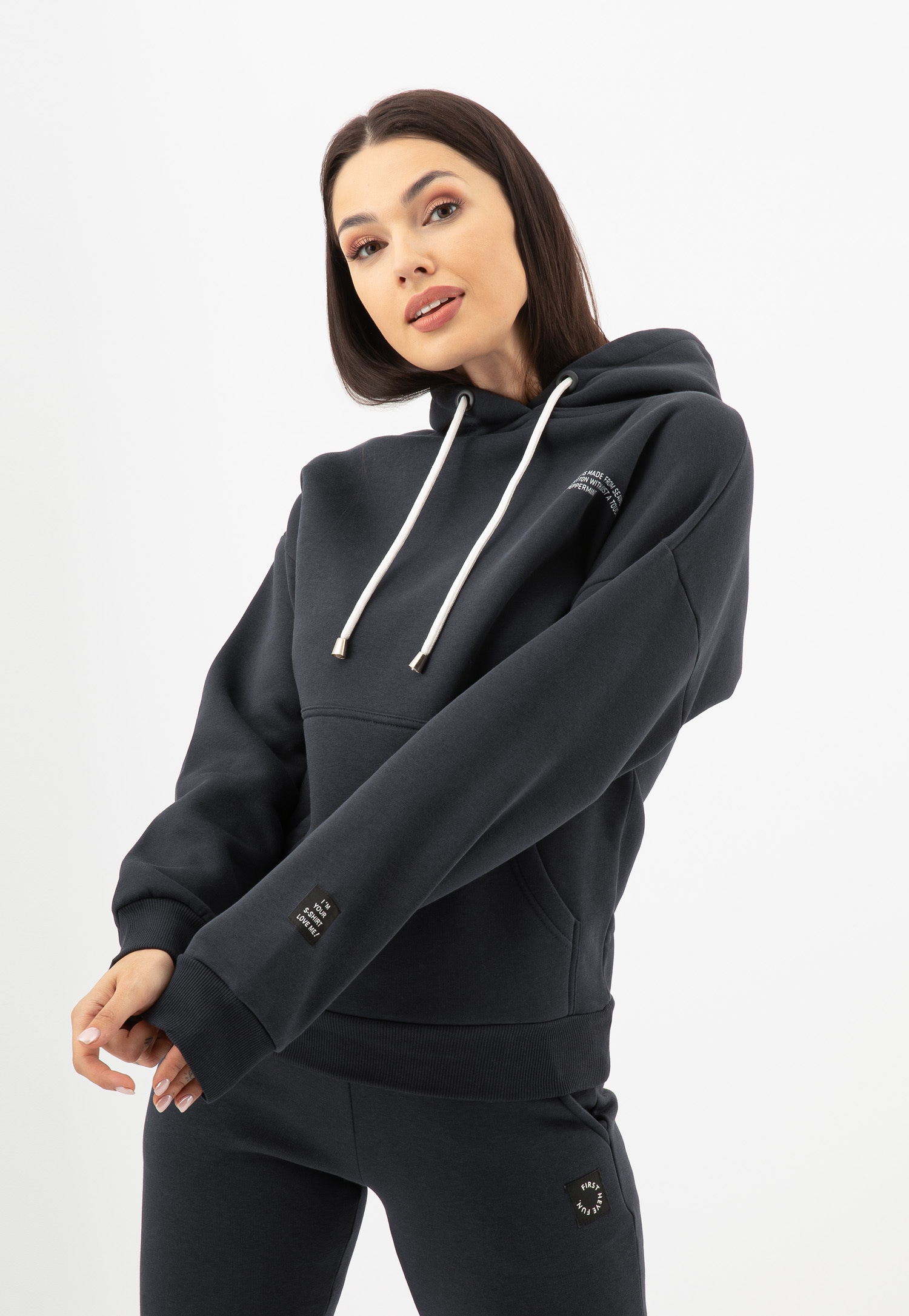 RELAKS bluza damska w kolorze ciemnego popielu