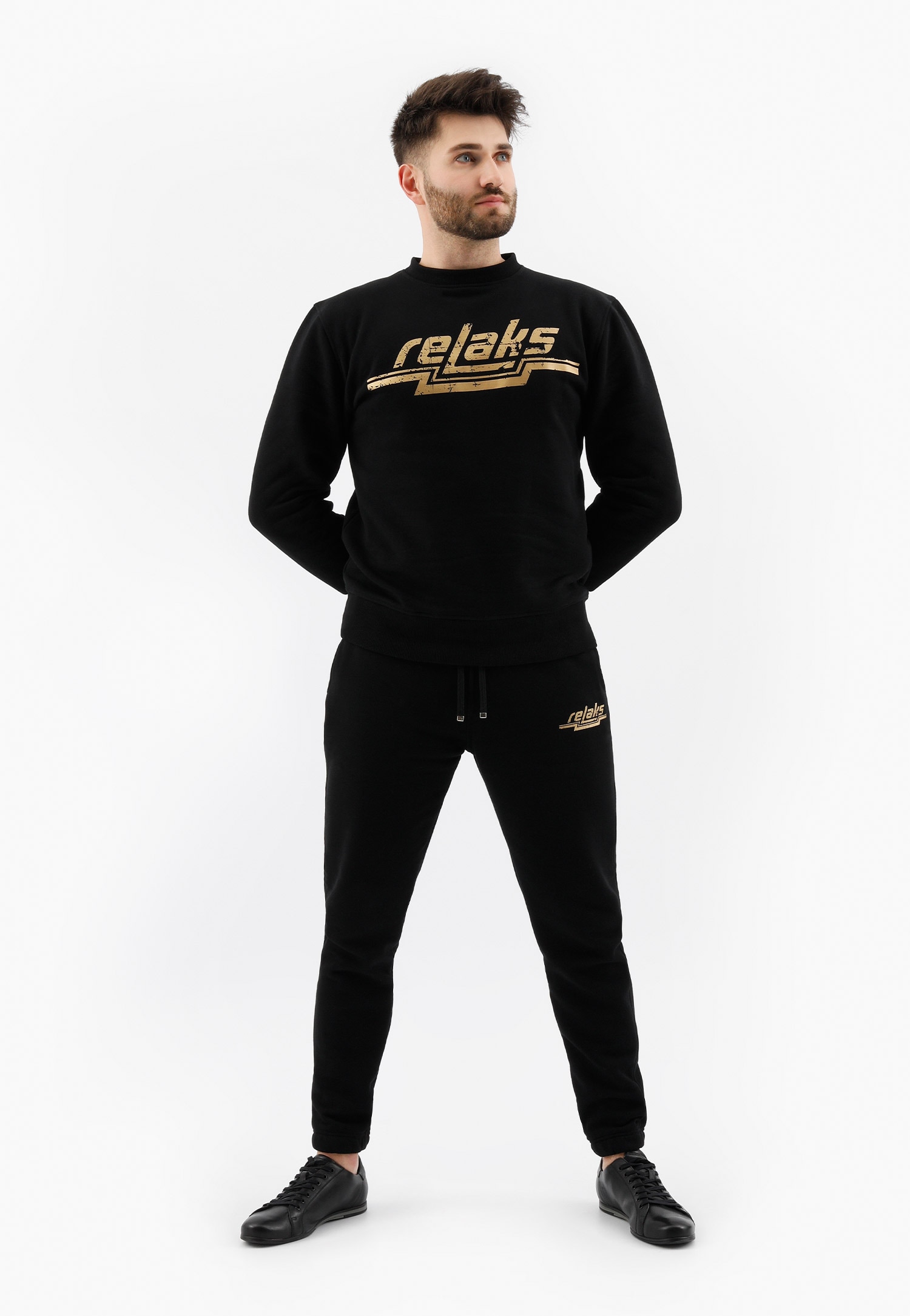 Popielate spodnie dresowe męskie RELAKS