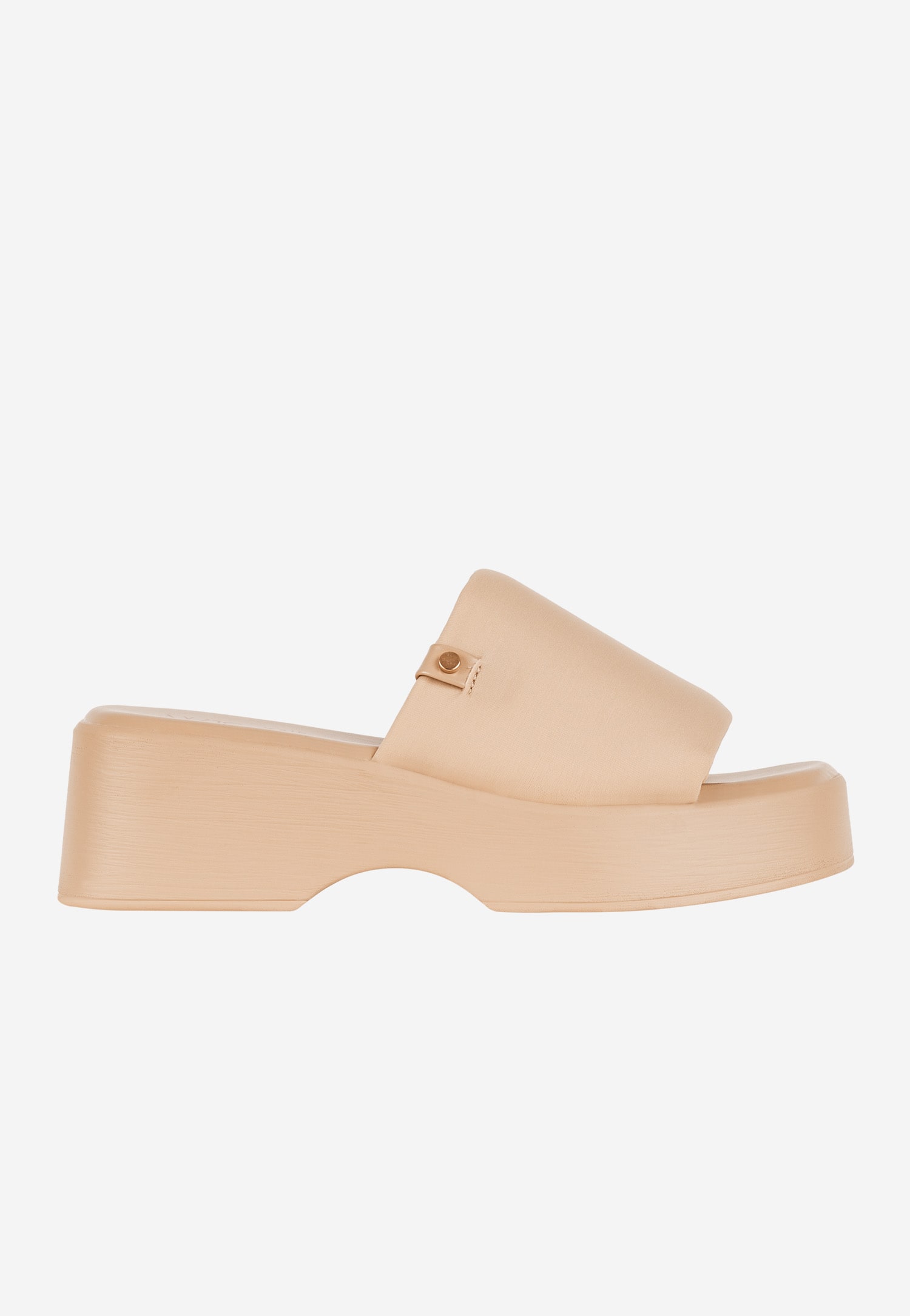 WJS beżowe masywne klapki damskie na platformie