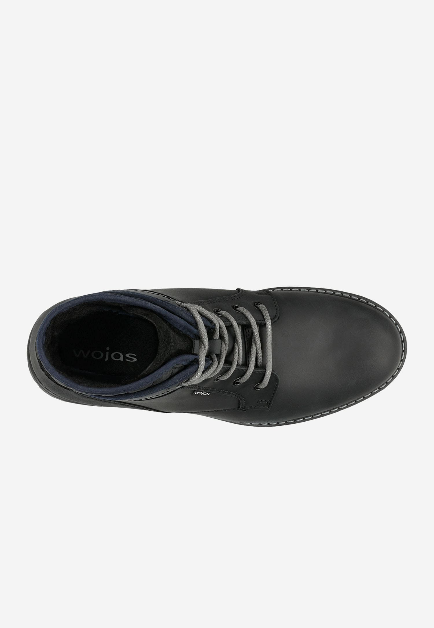 Czarne sznurowane workery męskie ze skóry licowej