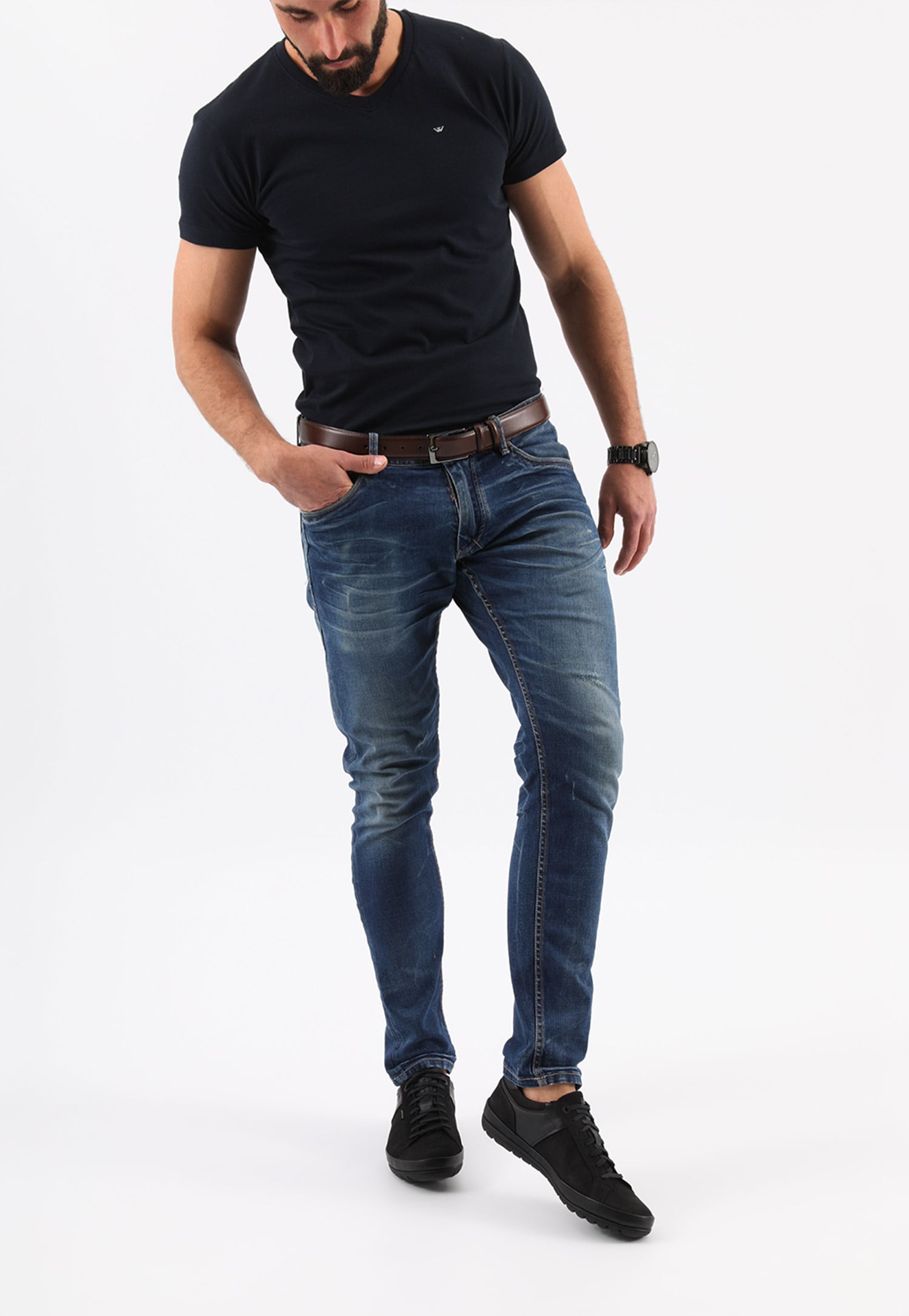 Czarne półbuty męskie