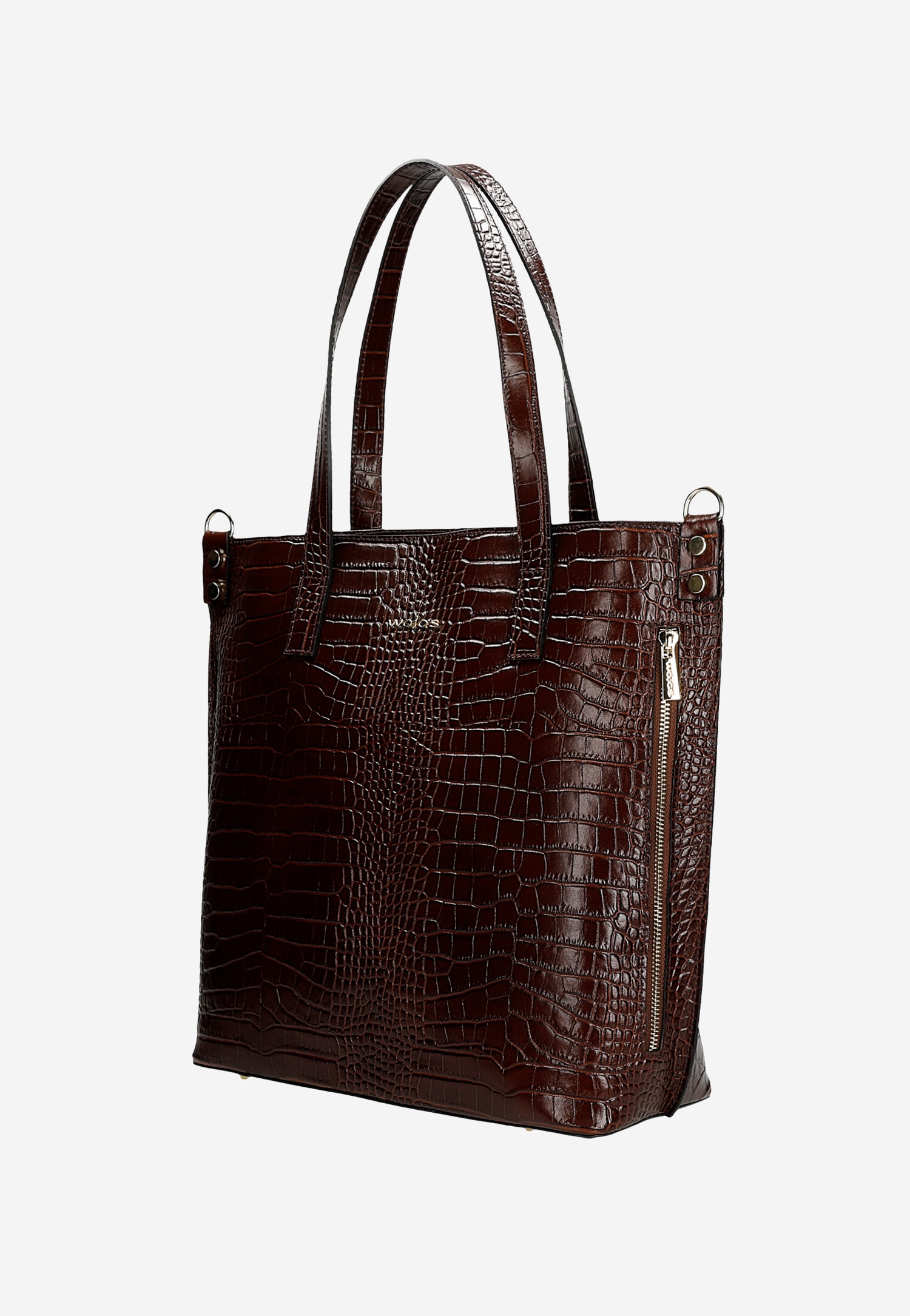 Torebka damska skórzana w kolorze ciemnobrązowym