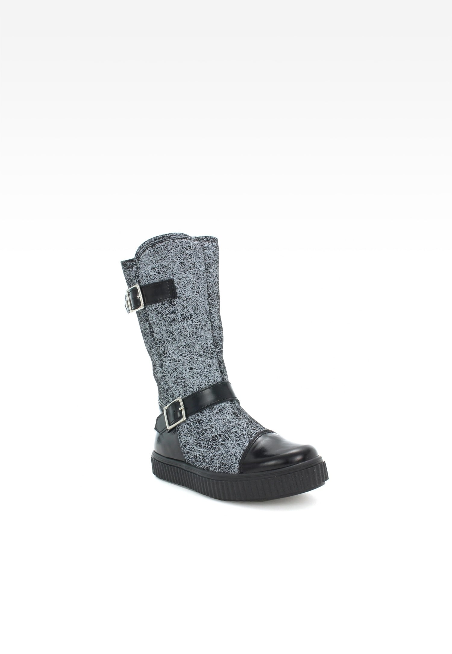 Kozaki ocieplane BARTEK W-64413W/87K, dla dziewcząt, czarno-szary