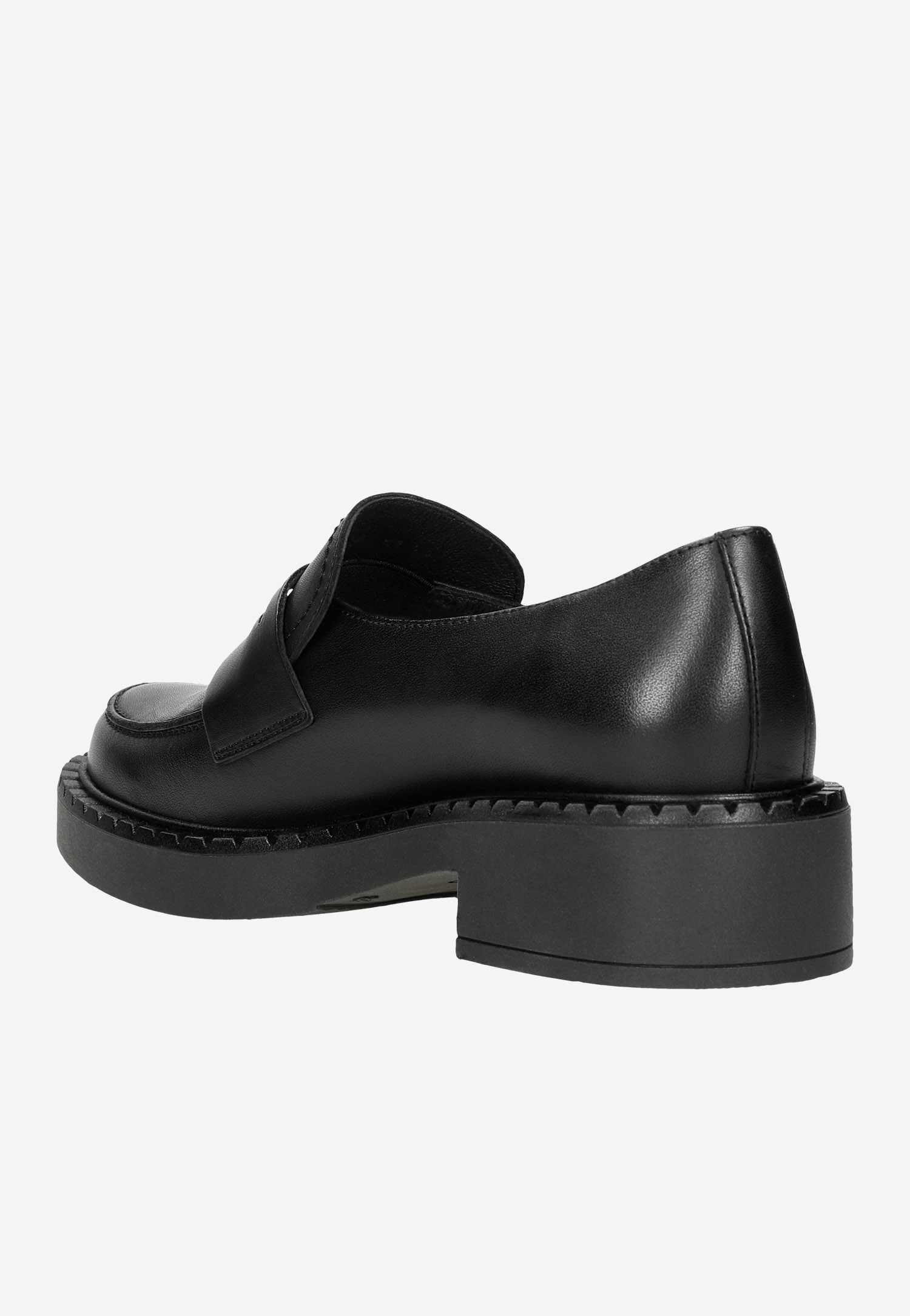 Czarne mokasyny damskie na wyższej podeszwie