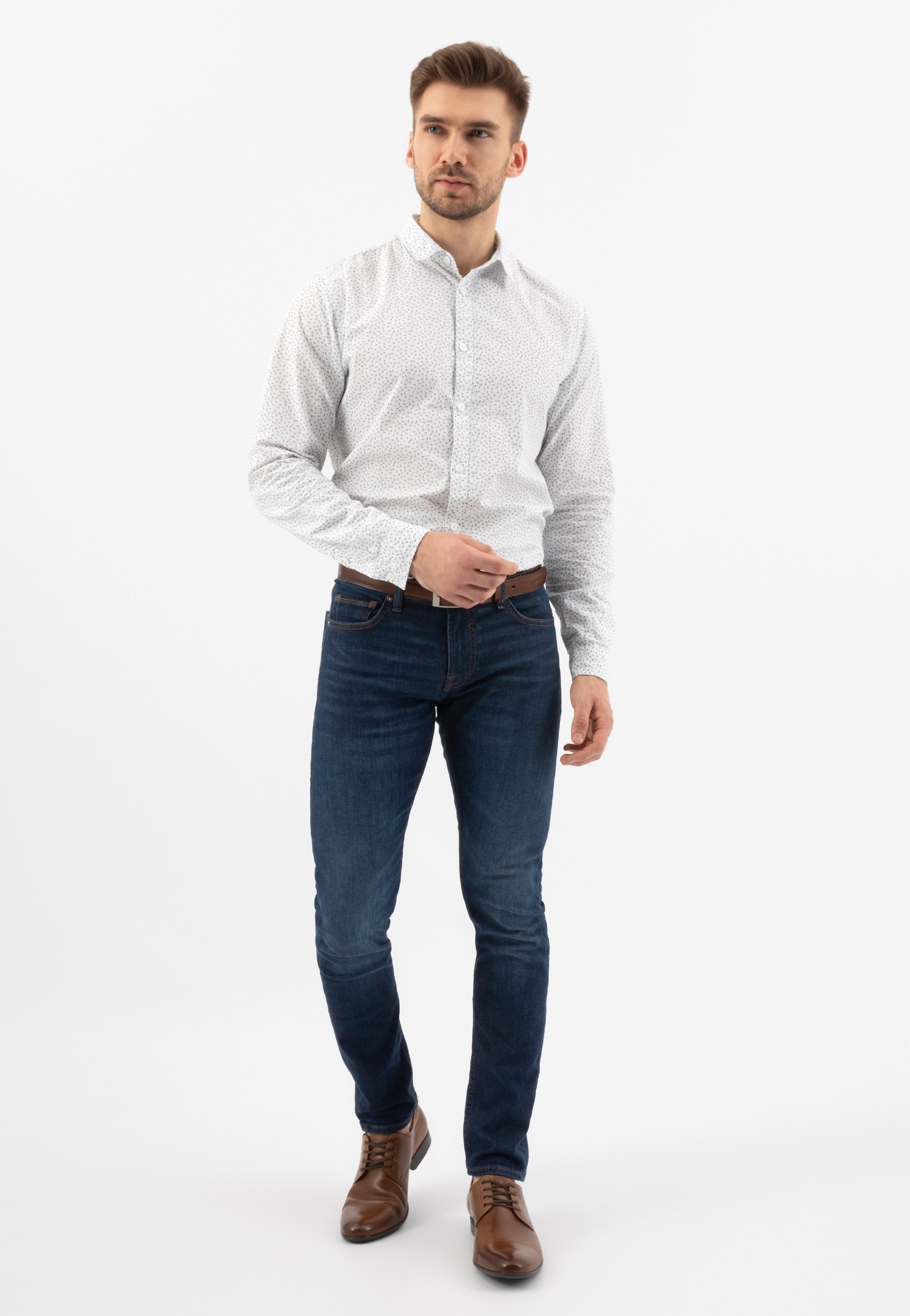 Brązowe eleganckie półbuty męskie