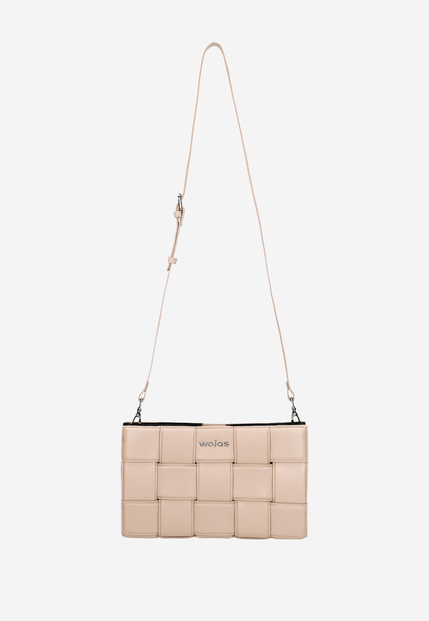 Czarna pleciona torebka damska ze skóry licowej