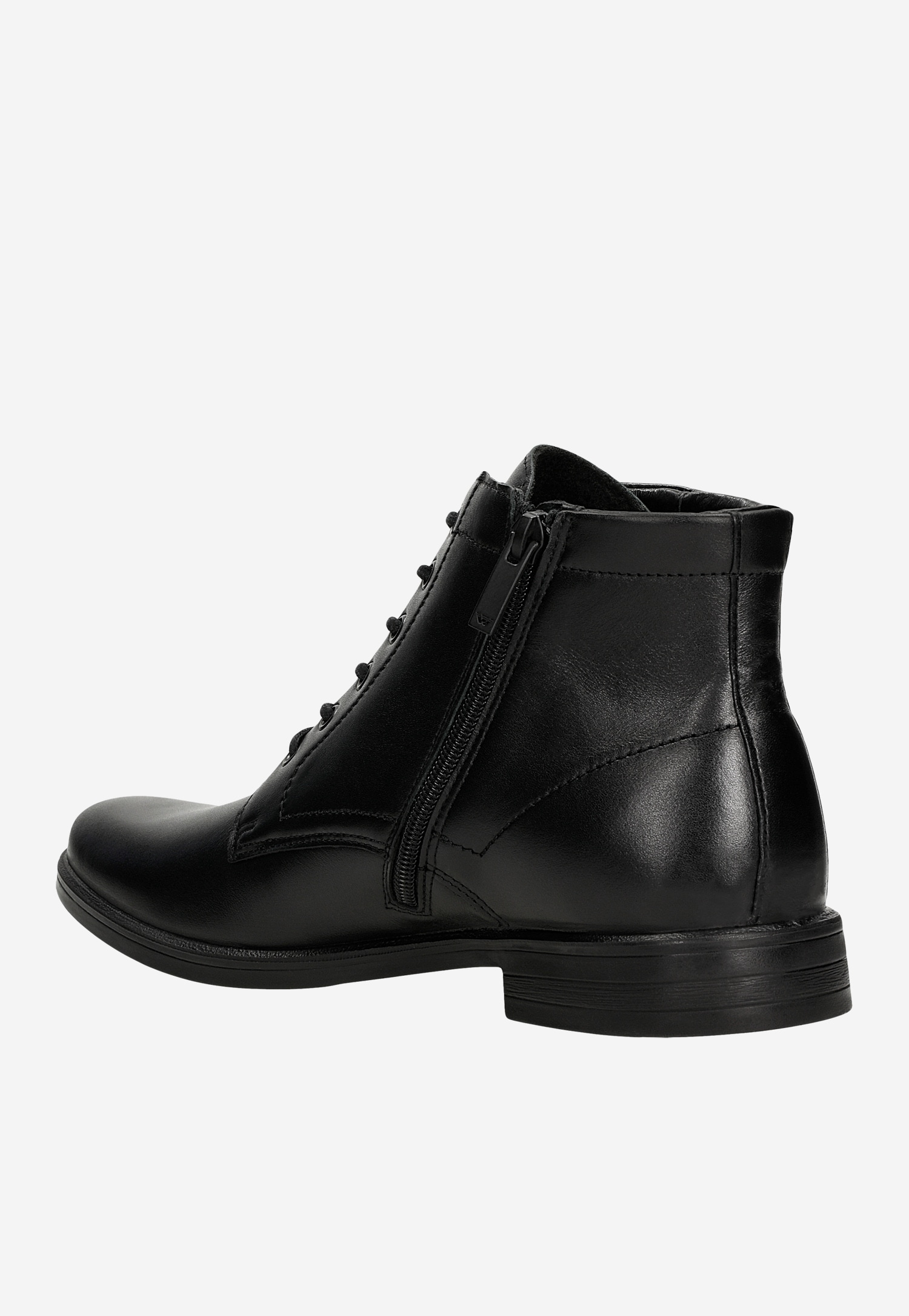 Czarne eleganckie trzewiki męskie ze skóry licowej