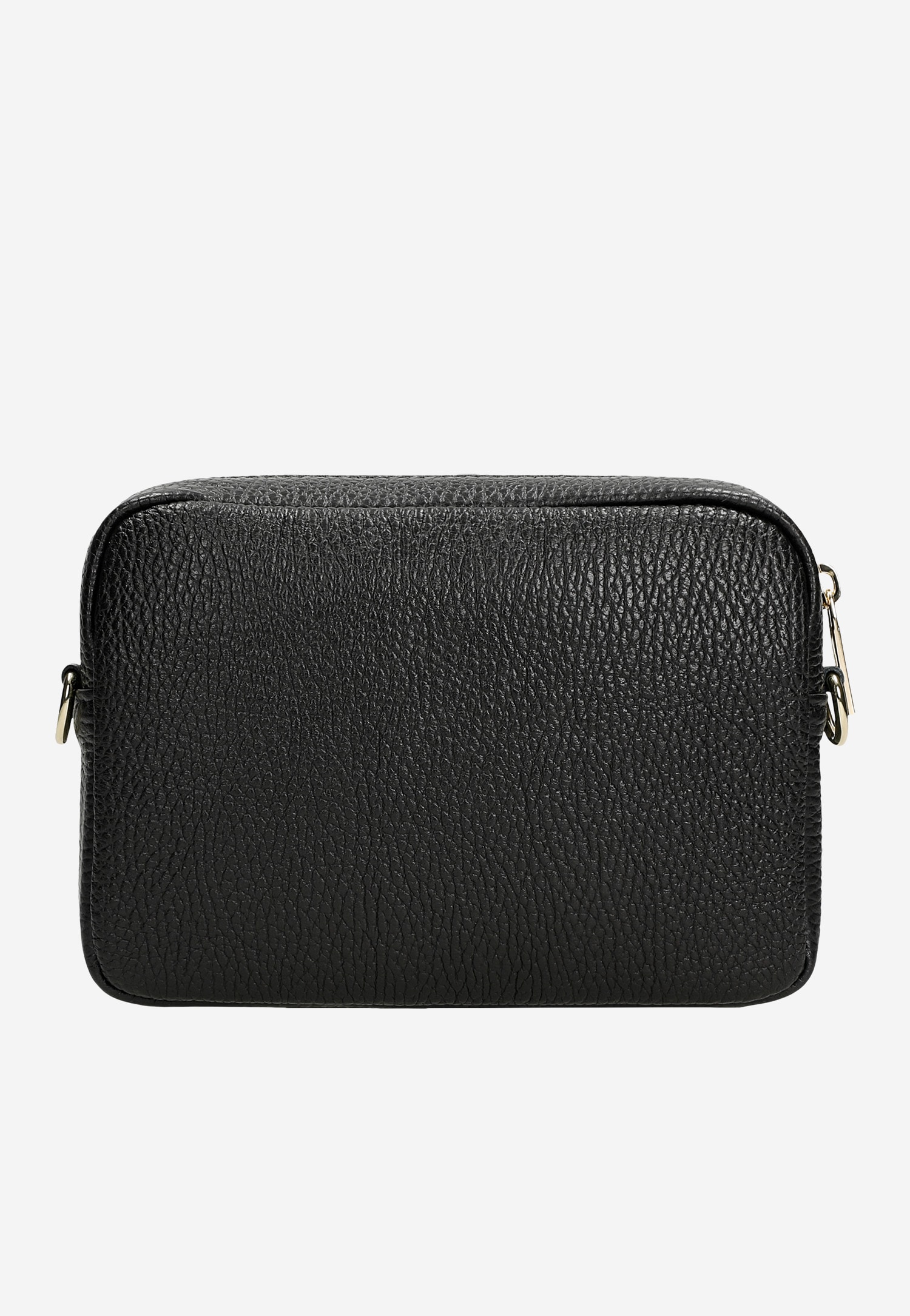 Mała skórzana torebka damska ze złotymi elementami