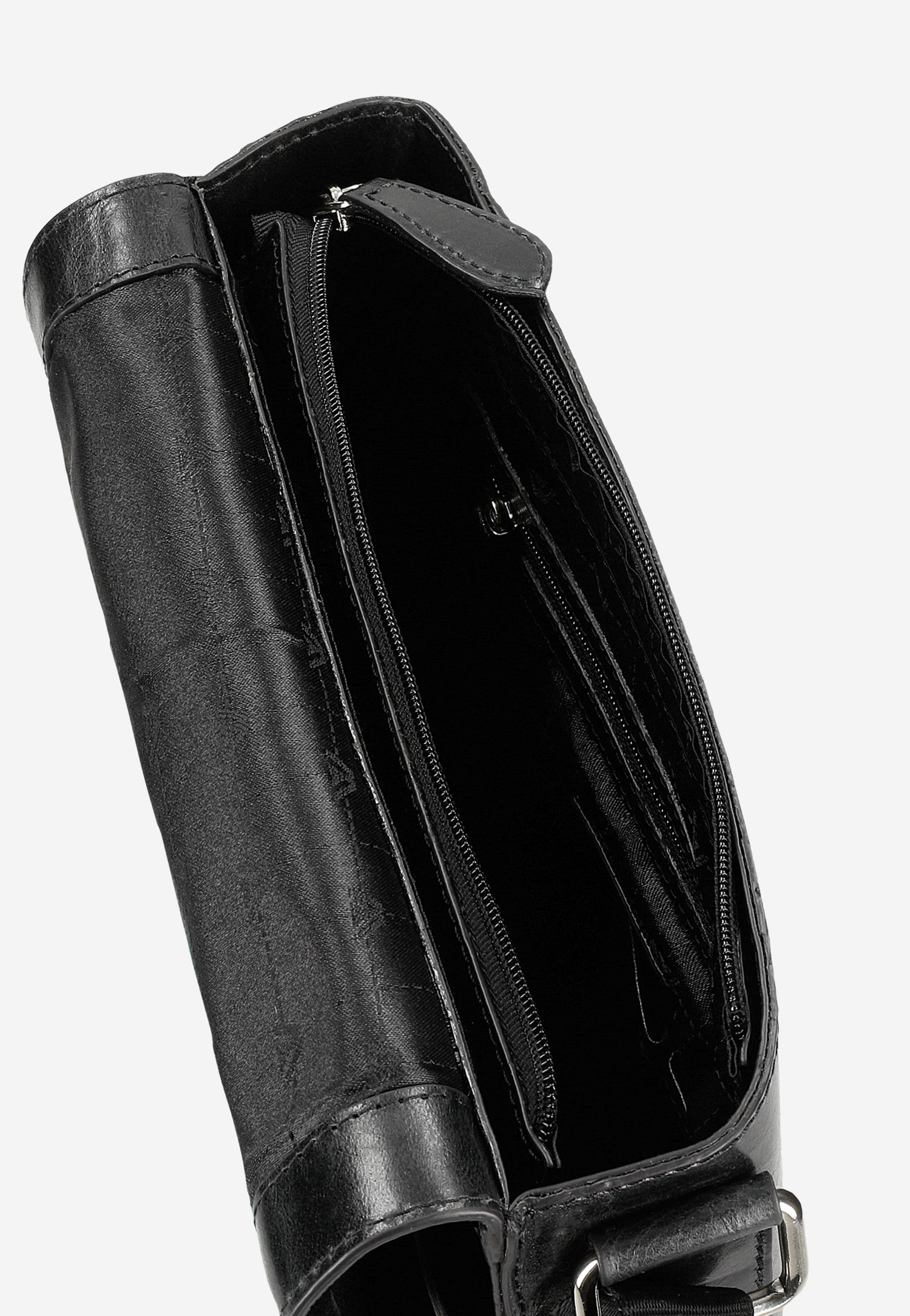 Mała czarna torba męska ze skóry licowej