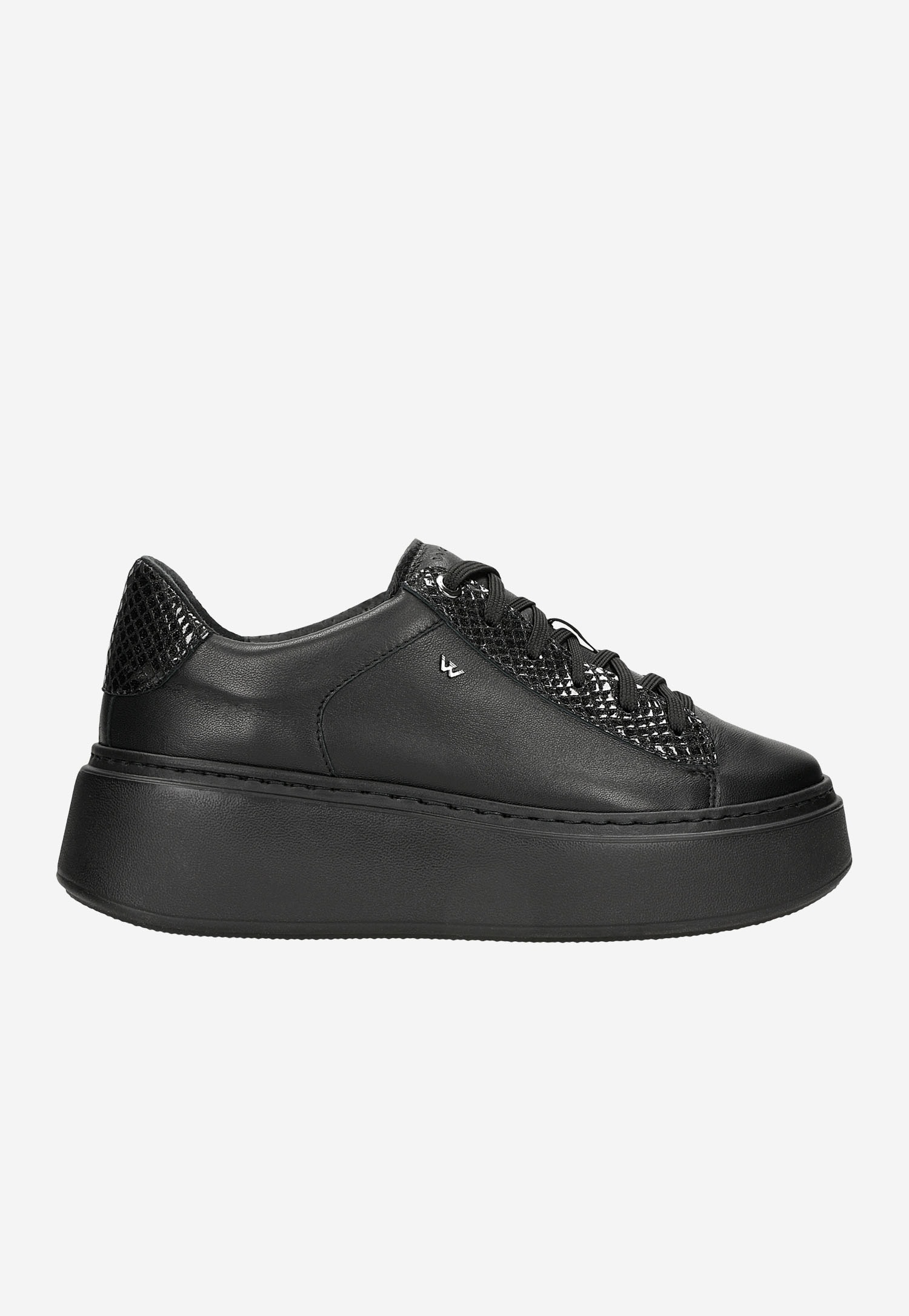 Czarne trampki damskie na wysokiej platformie