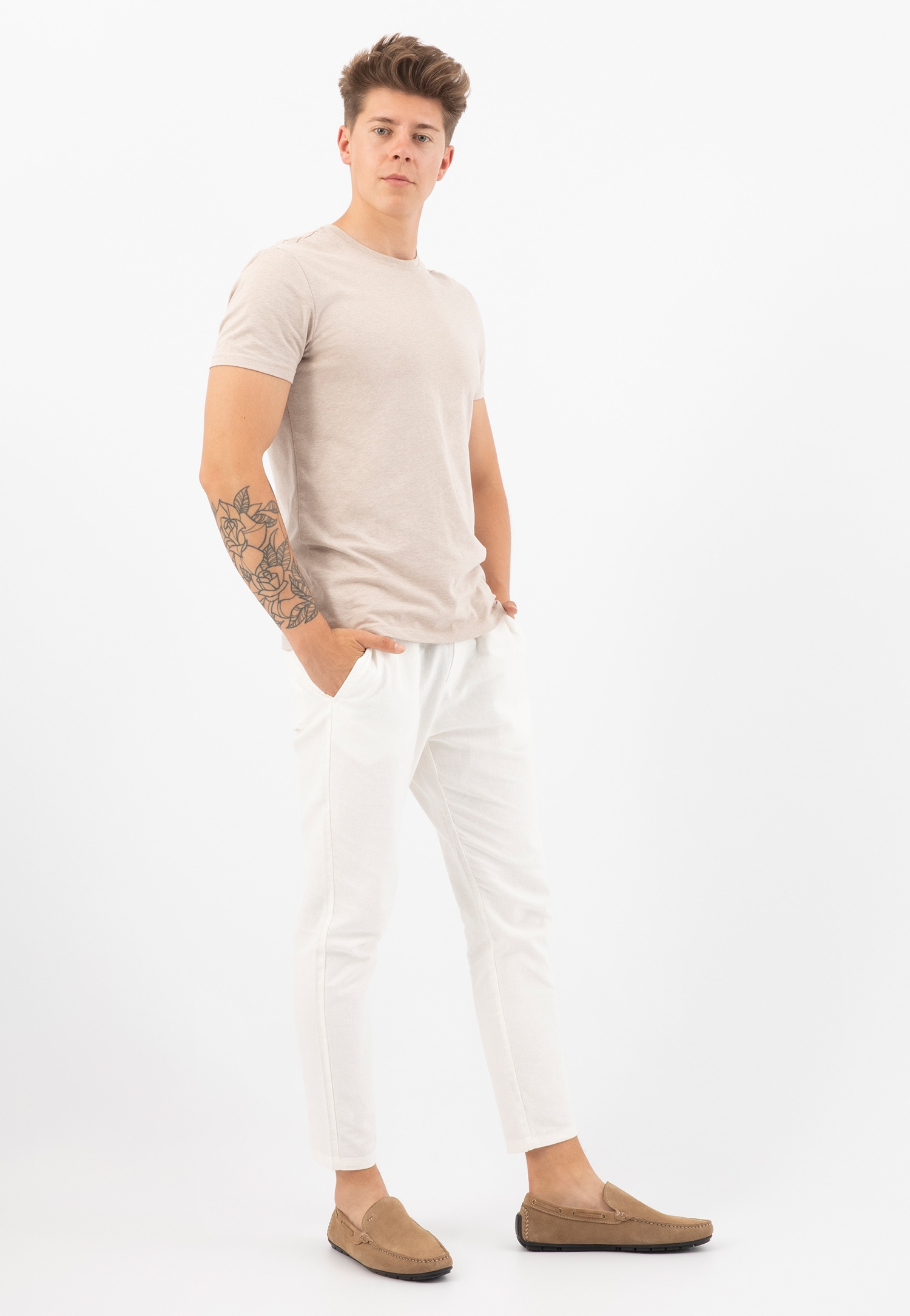 Granatowe klasyczne mokasyny męskie