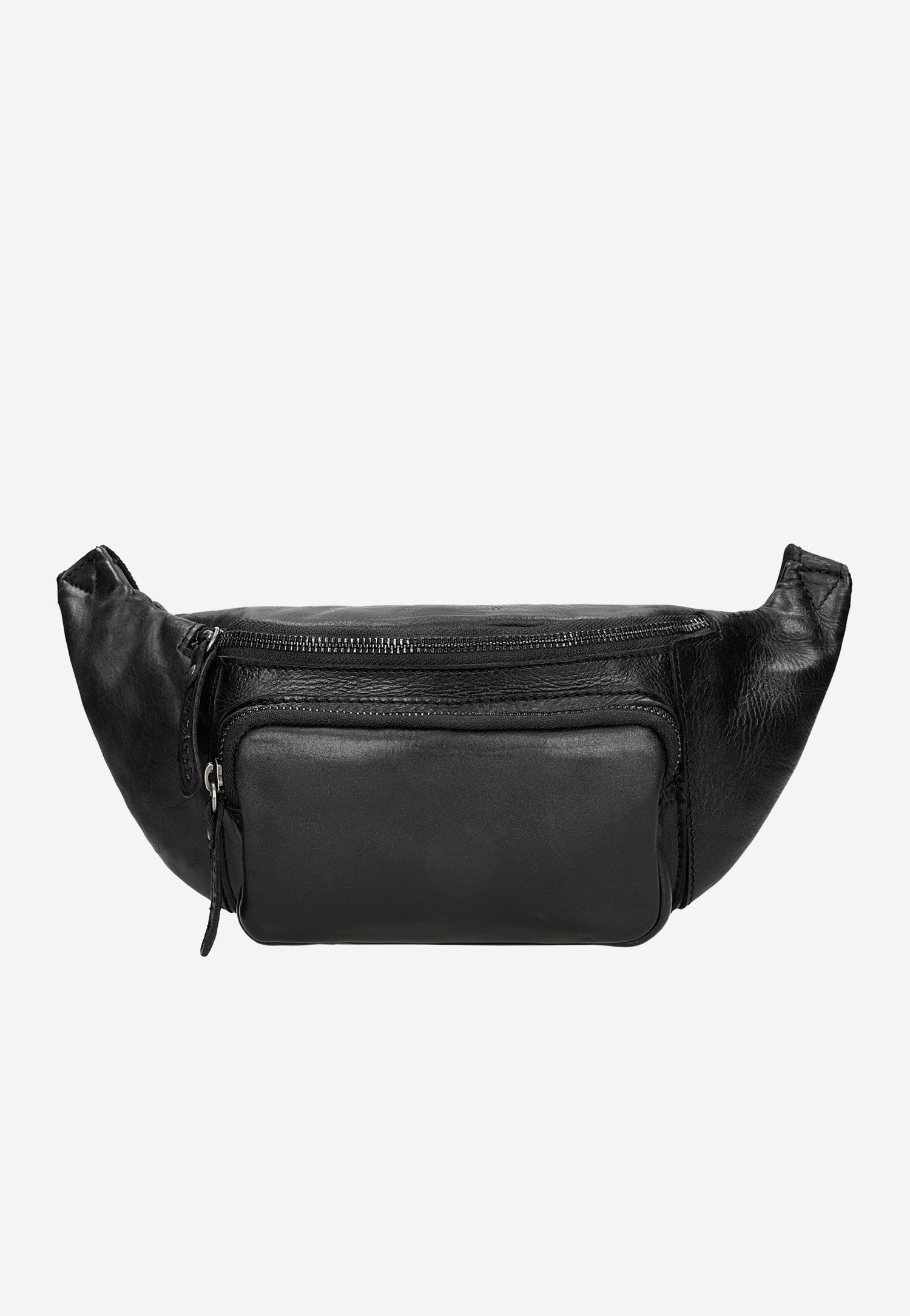 Czarna skórzana torba męska typu nerka