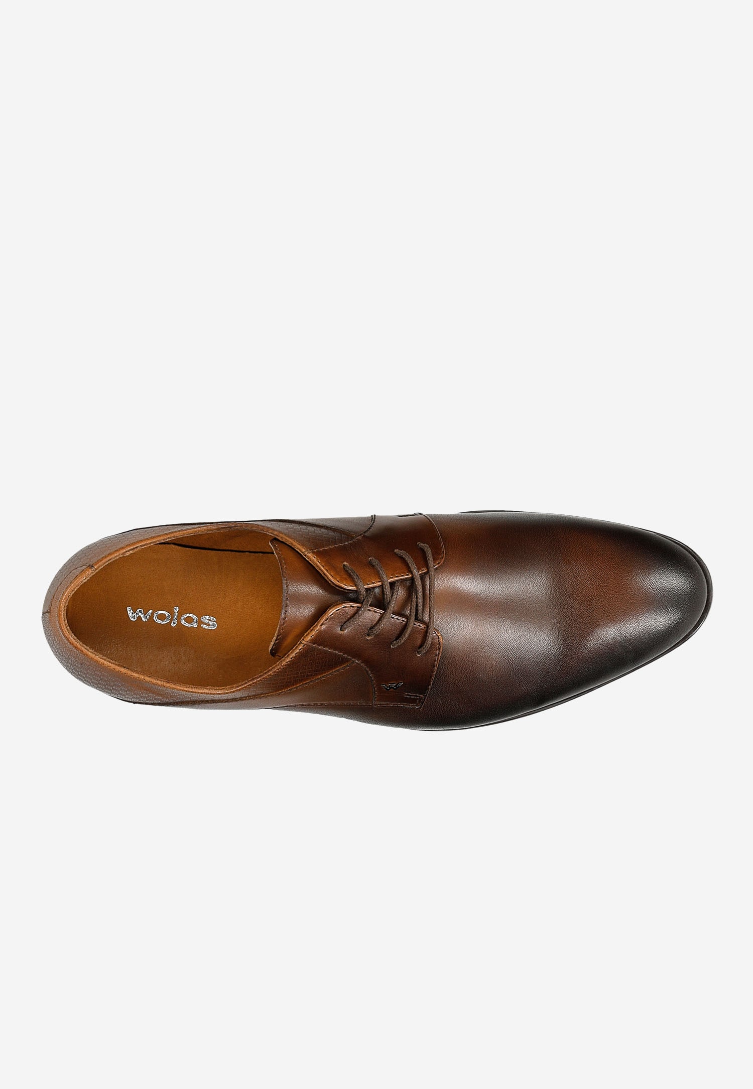 Brązowe wizytowe półbuty męskie ze skóry licowej