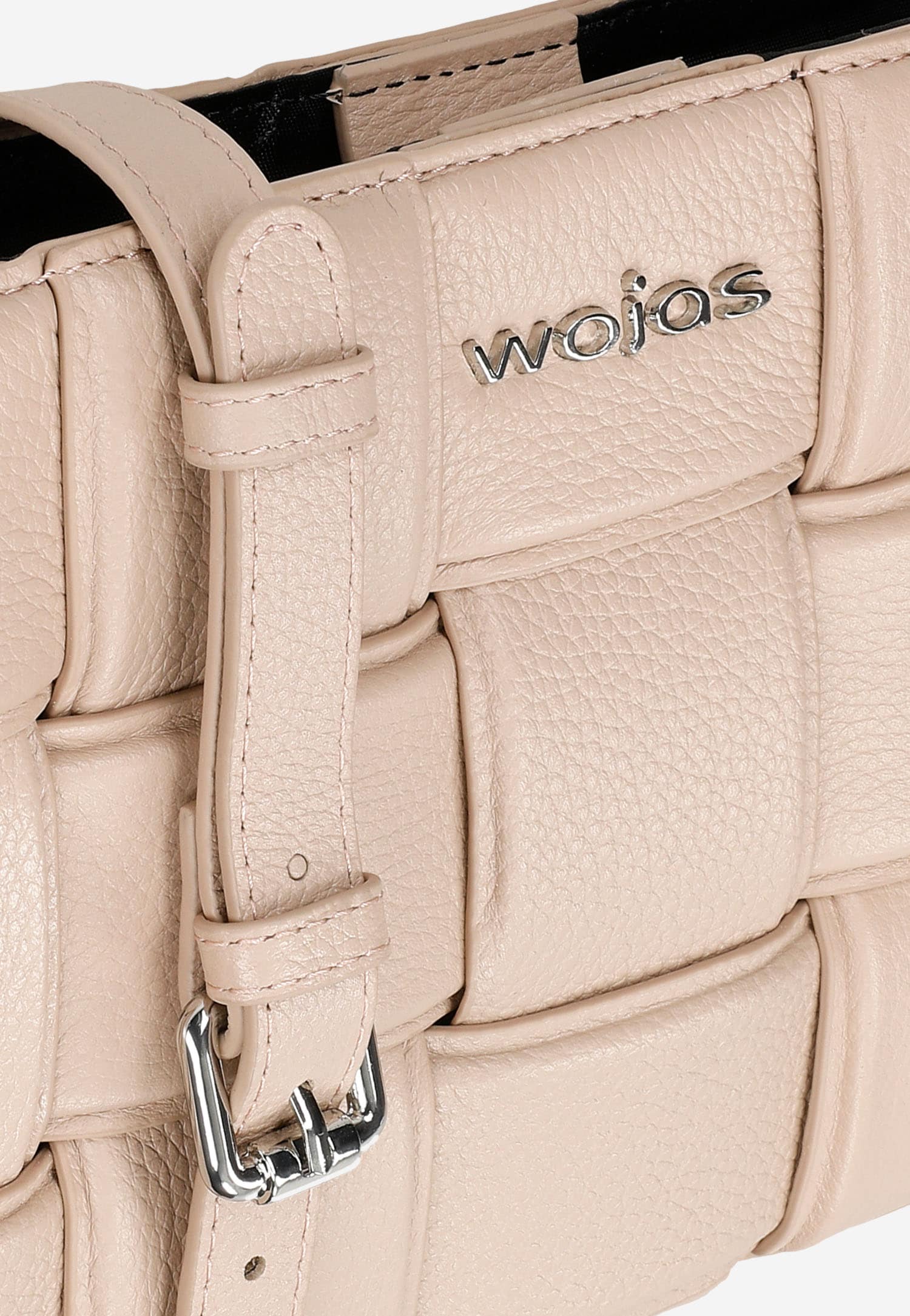 Czarna pleciona torebka damska ze skóry licowej