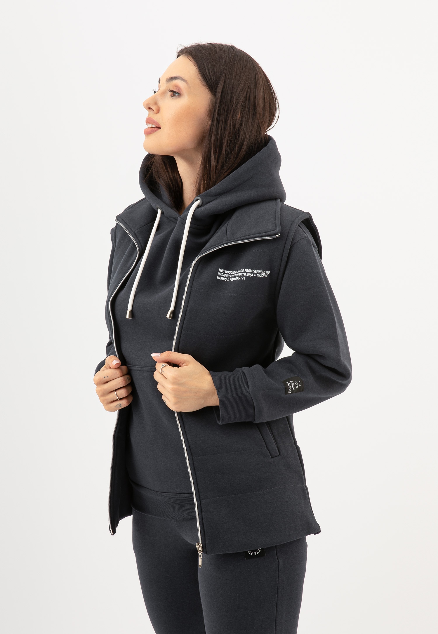 RELAKS dresowa kamizelka damska w kolorze beżowym