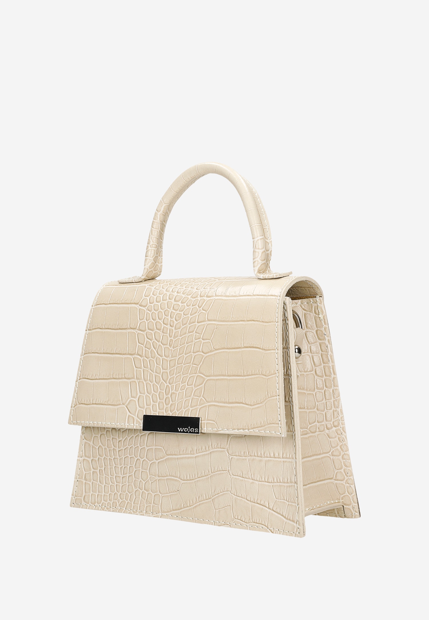 Skórzana torebka damska w kolorze jasnego beżu