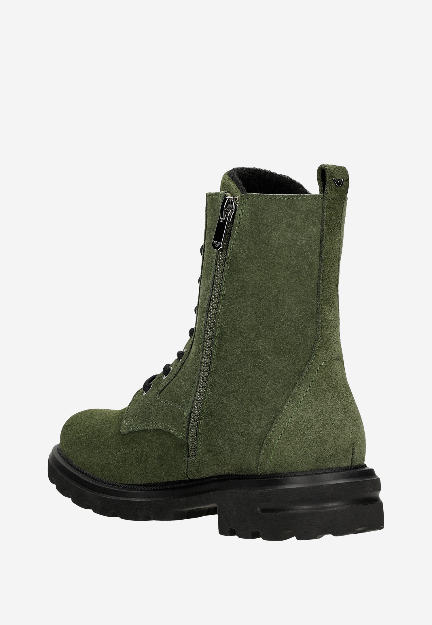 Zielone trzewiki damskie z ociepleniem