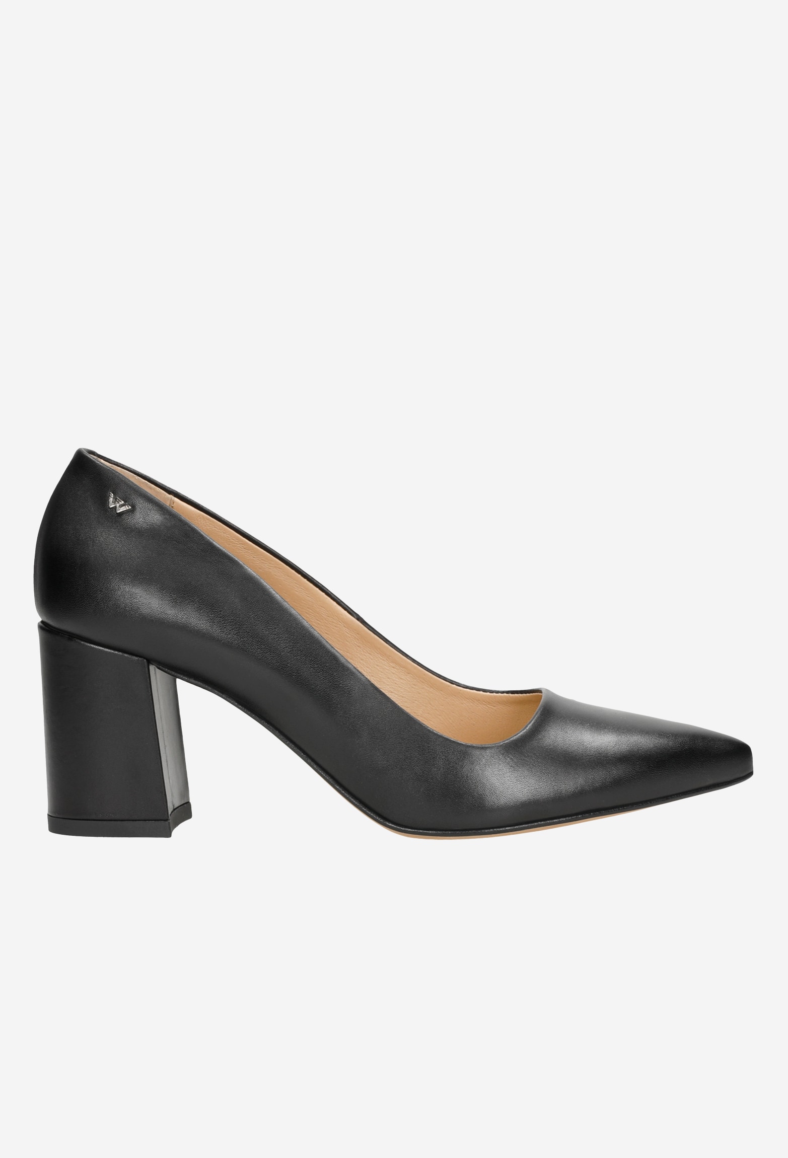 Czarne skórzane czółenka damskie z noskiem w szpic