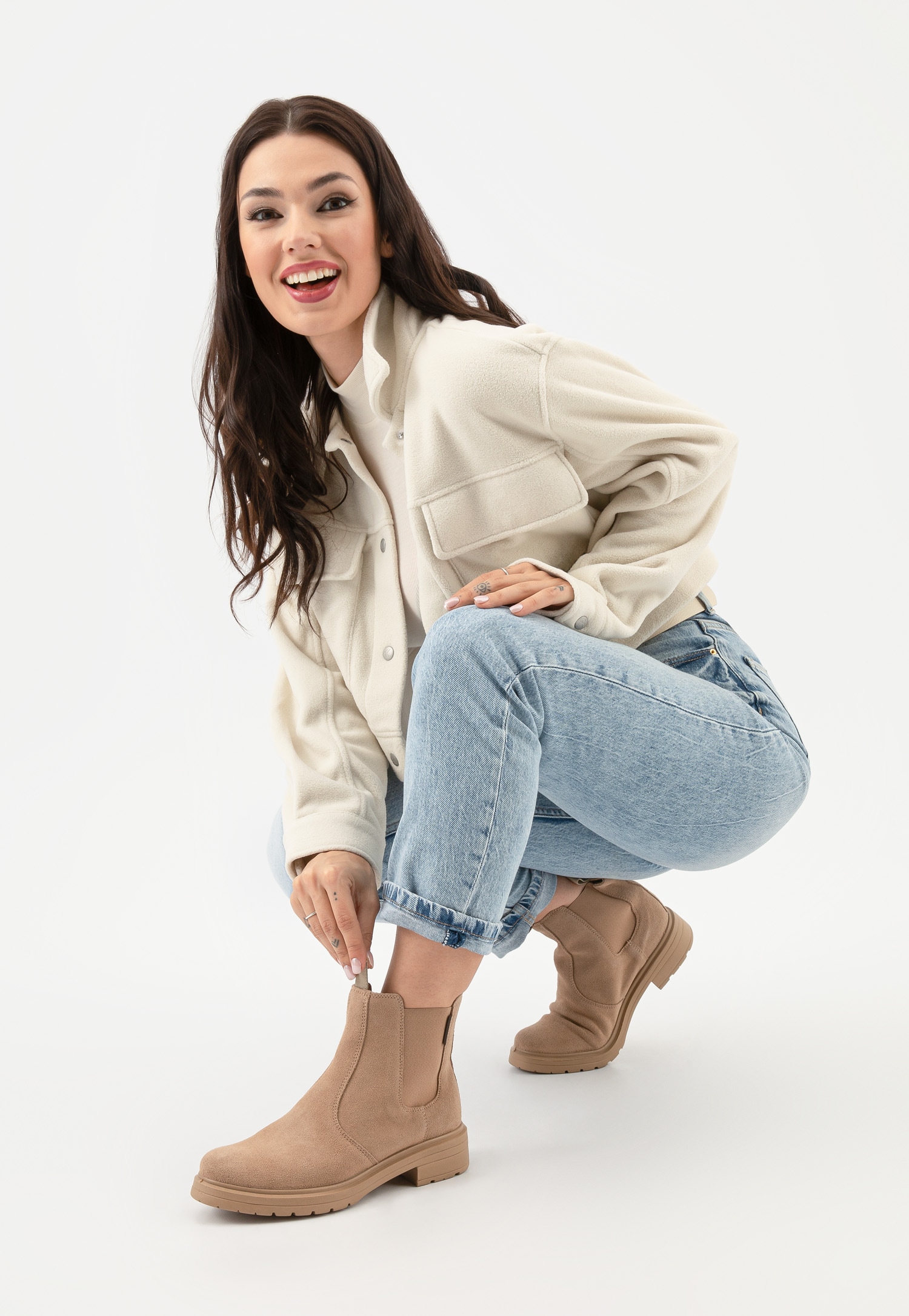 Czarne jesienne sztyblety damskie w stylu miejskim