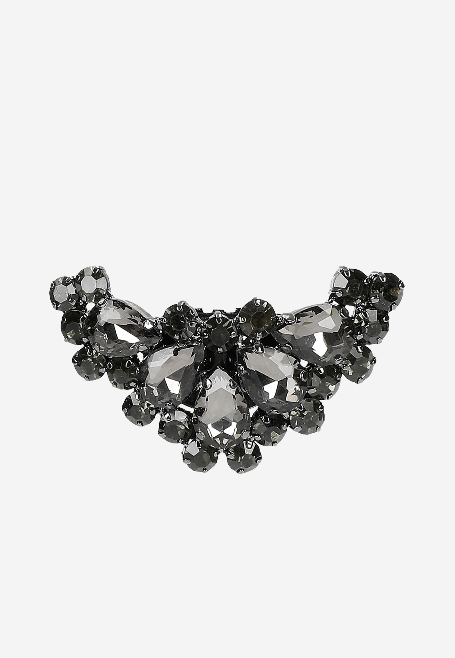 Czarne eleganckie ozdoby do obuwia z kryształkami