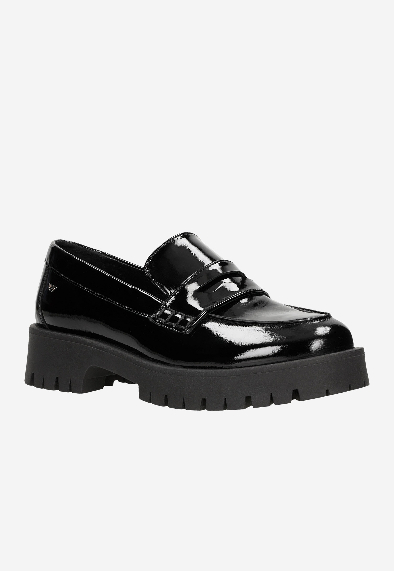 Czarne lakierowane mokasyny damskie
