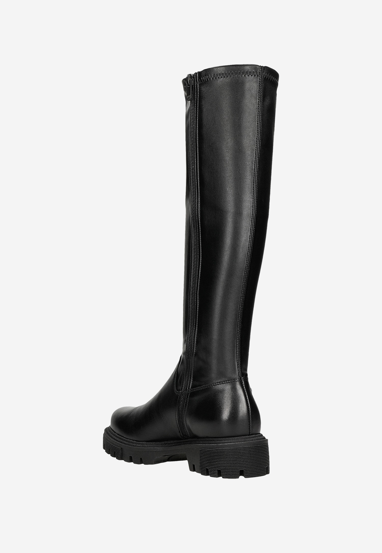 Czarne skórzane kozaki damskie do kolan