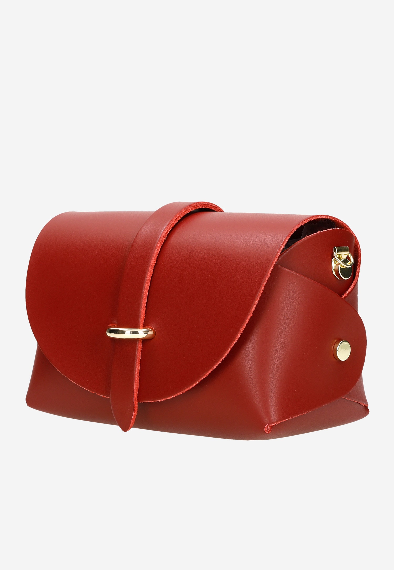 Mała czerwona torebka damska na łańcuszku