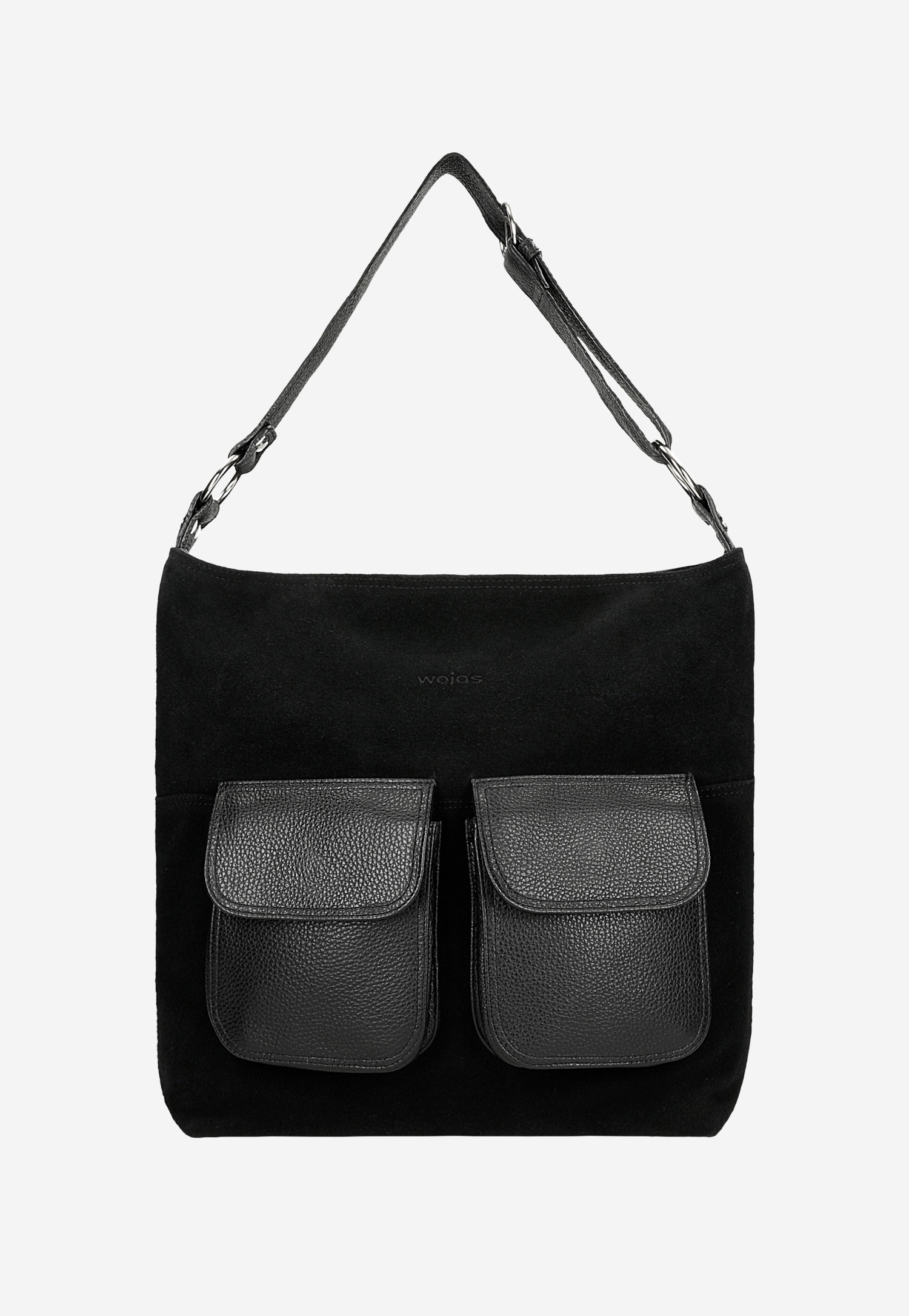 Duża torebka damska ze skóry licowej i welurowej