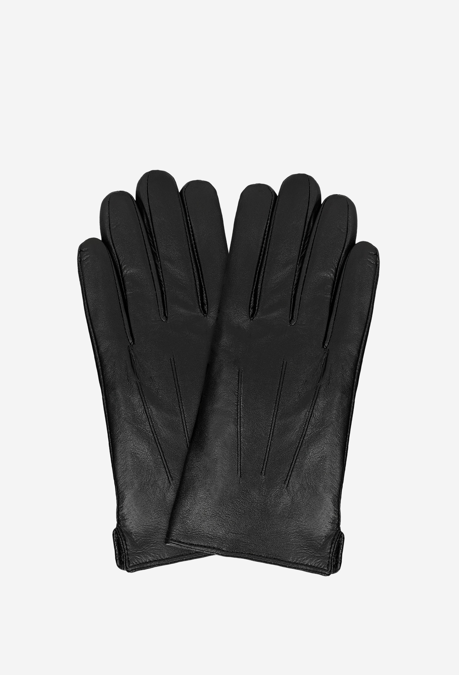 Skórzane rękawiczki męskie w kolorze czarnym