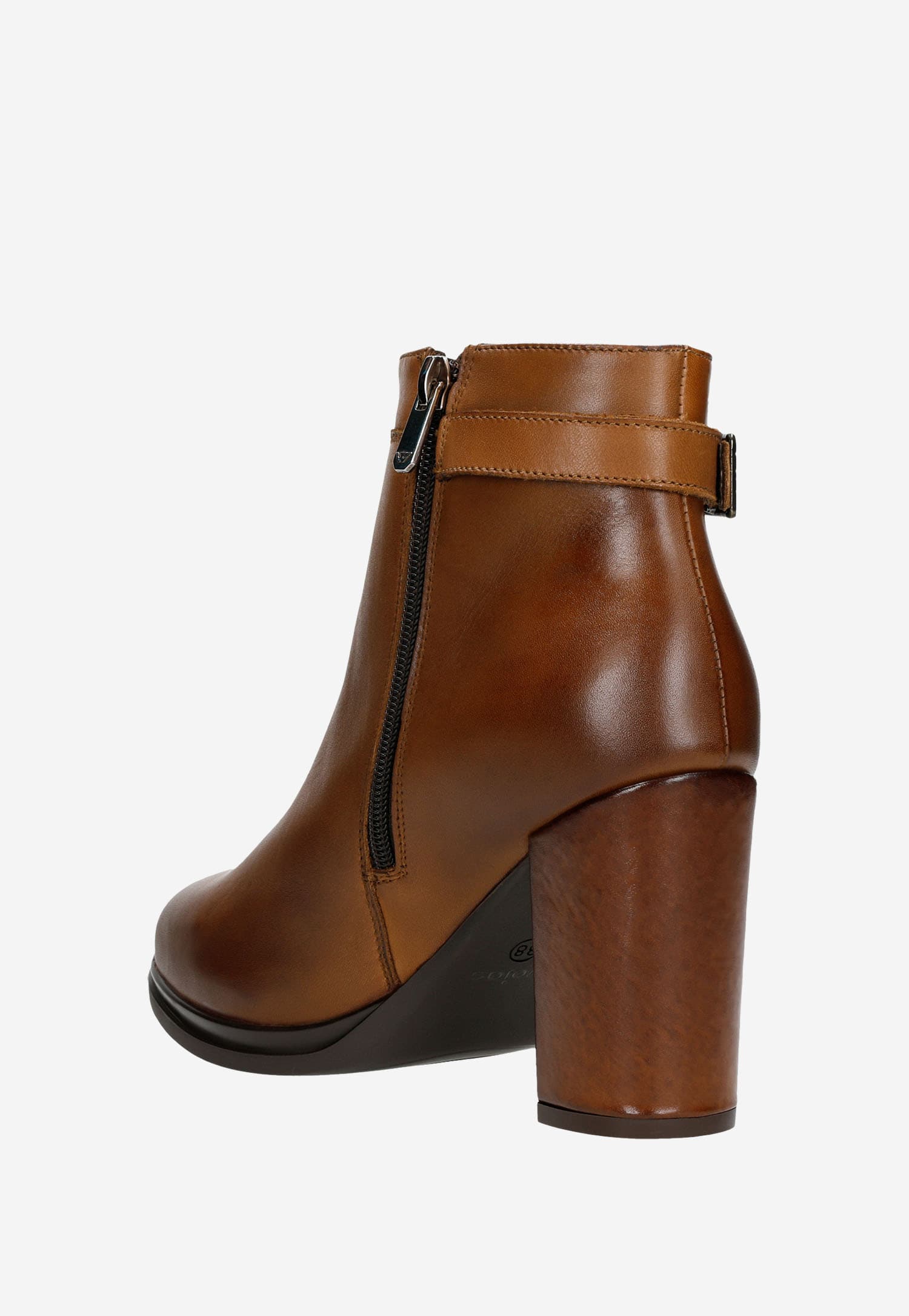 Brązowe botki damskie na słupku