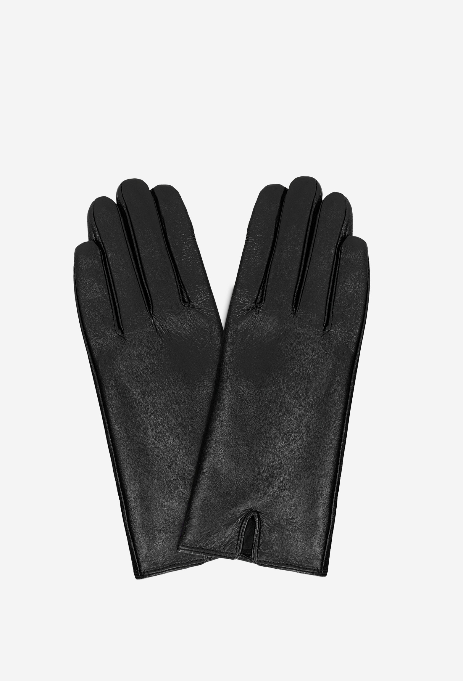 Czarne rękawiczki damskie z dwoiny welurowej