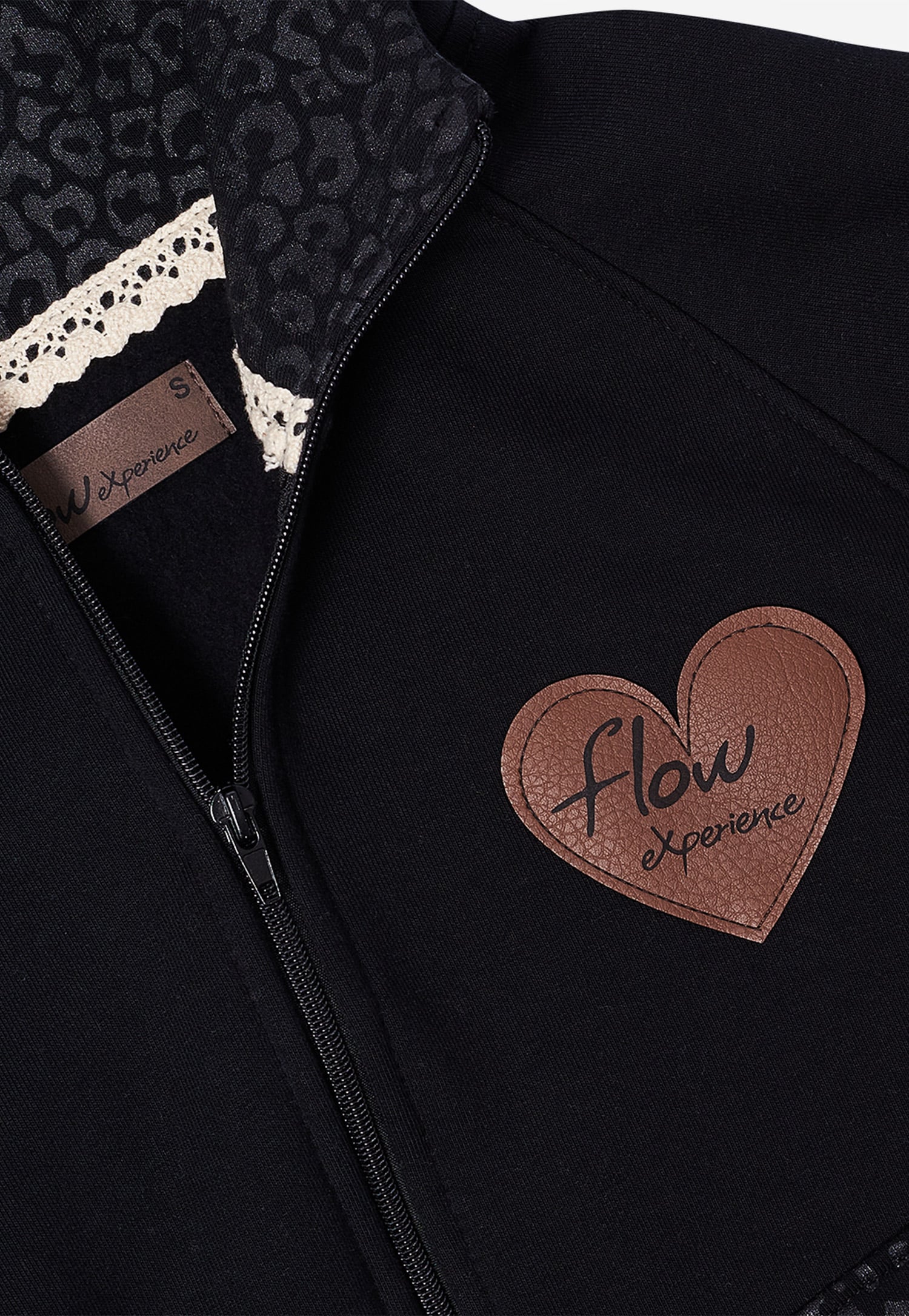 Czarna rozpinana bluza damska w centki FLOW EXPERIENCE