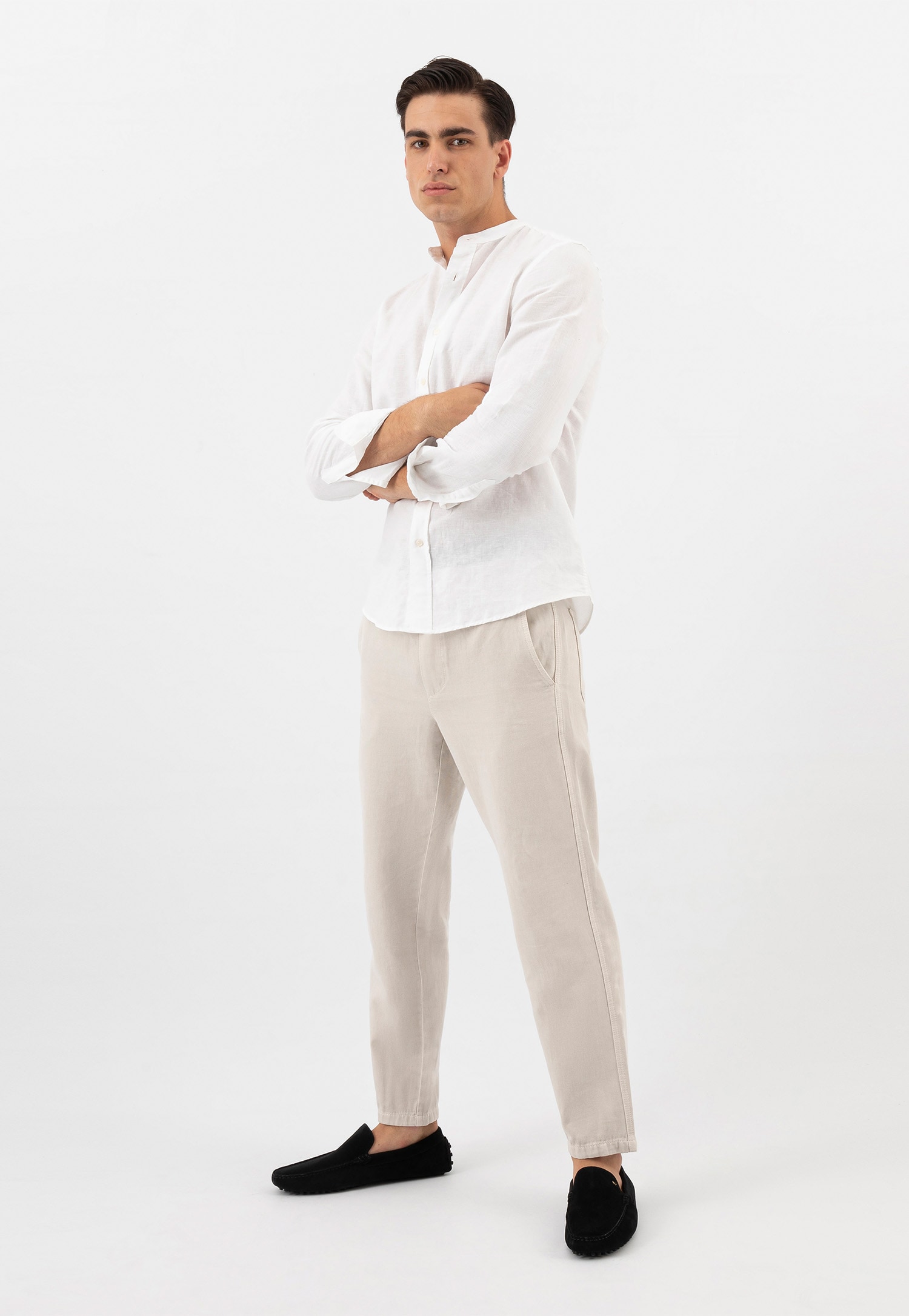 Granatowe skórzane mokasyny męskie typu car shoes