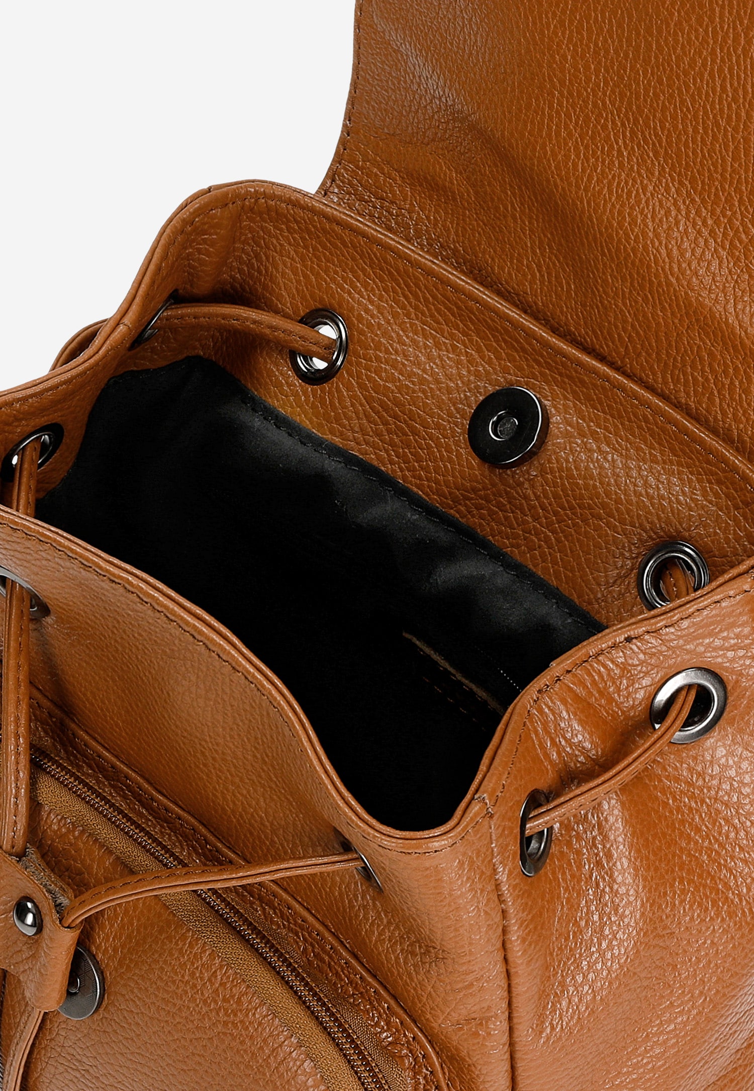 Jasnobrązowy plecak damski ze skóry licowej