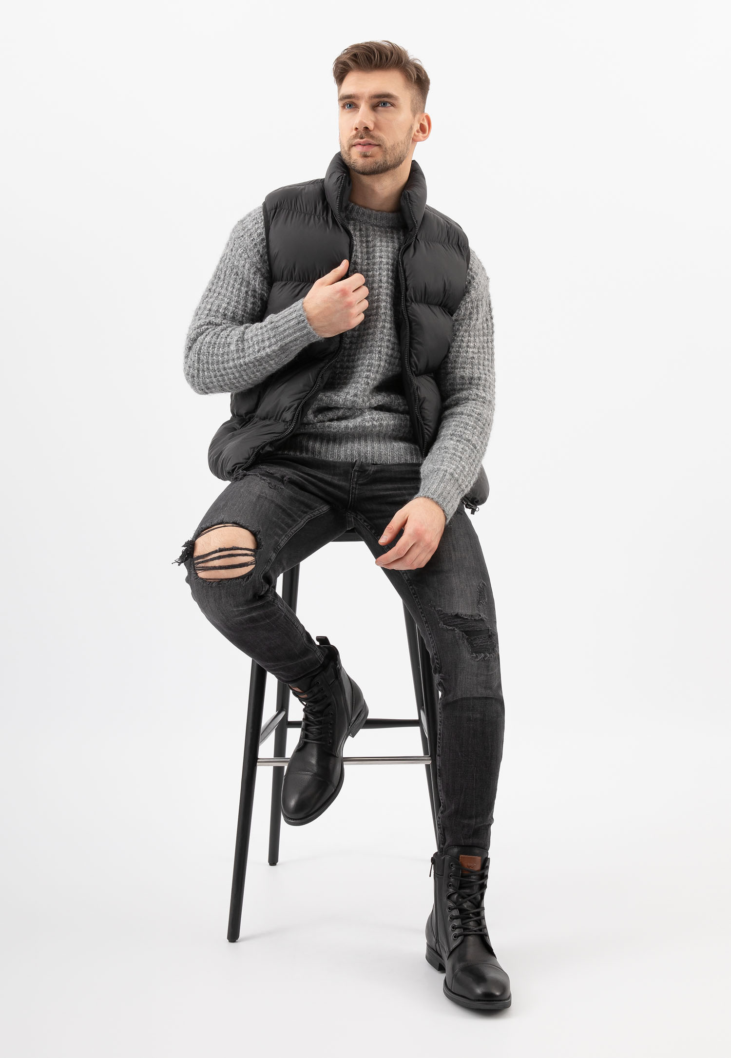 Sznurowane trzewiki męskie