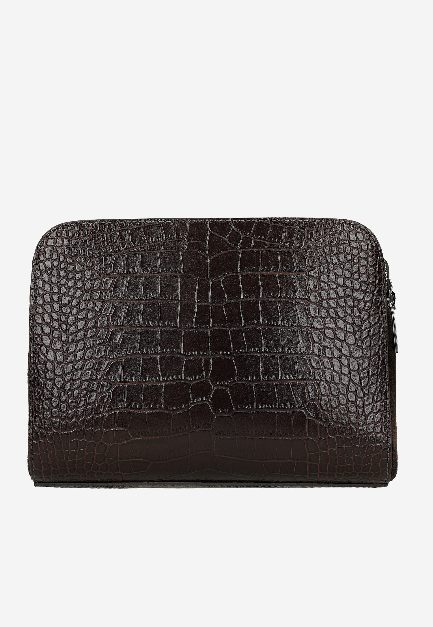 Ciemnobrązowa torebka damska z tłoczoną skórą