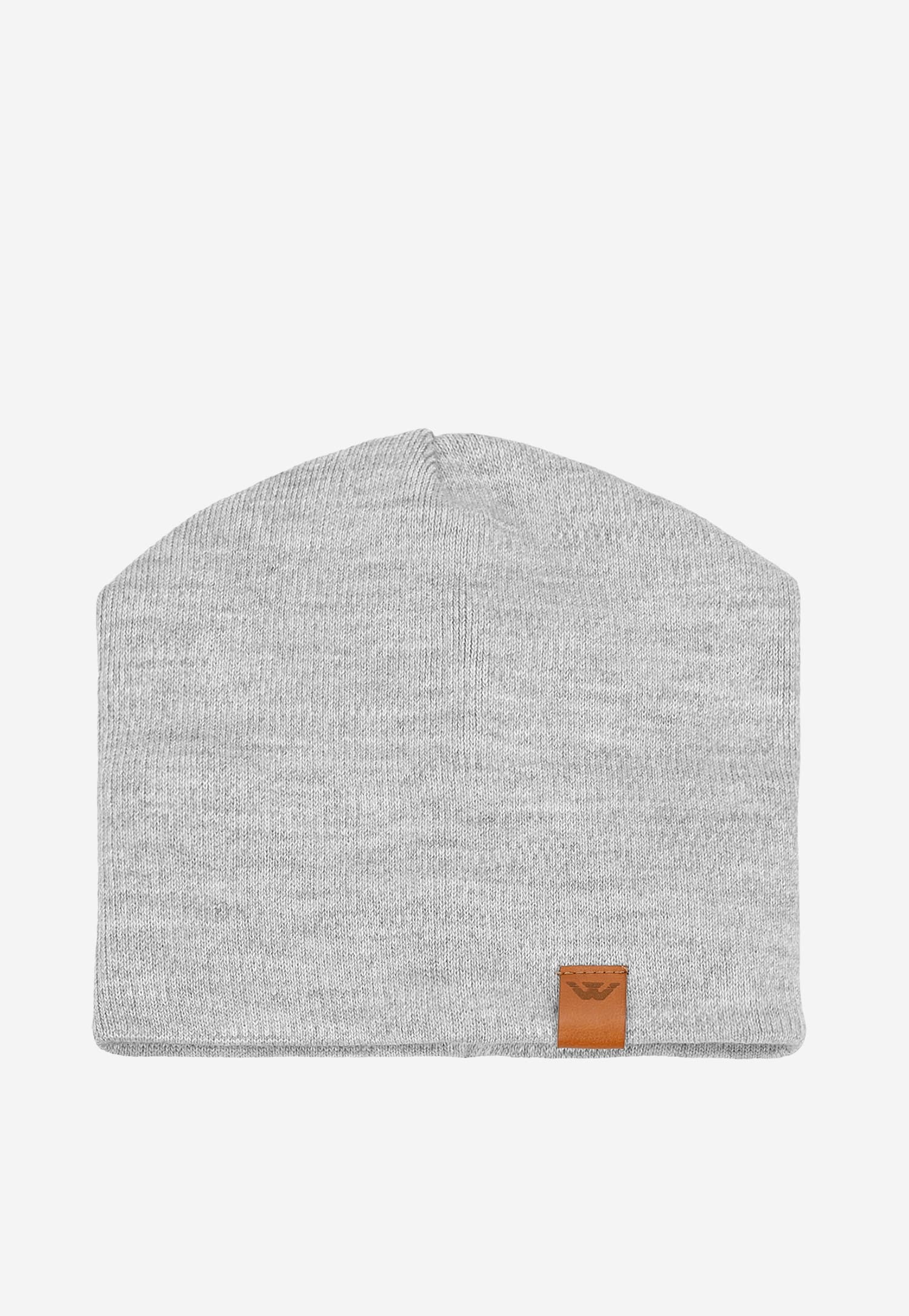 Szara czapka damska z akrylu i wełny